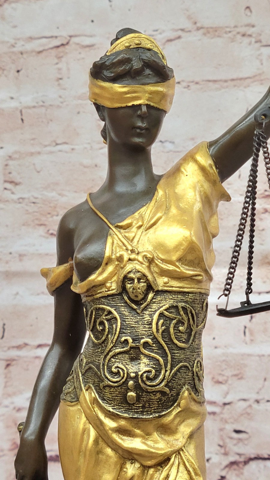 Hot Cast Gilt Blind Justice for Lawyer Office Present Gift Judge Jury Bronze