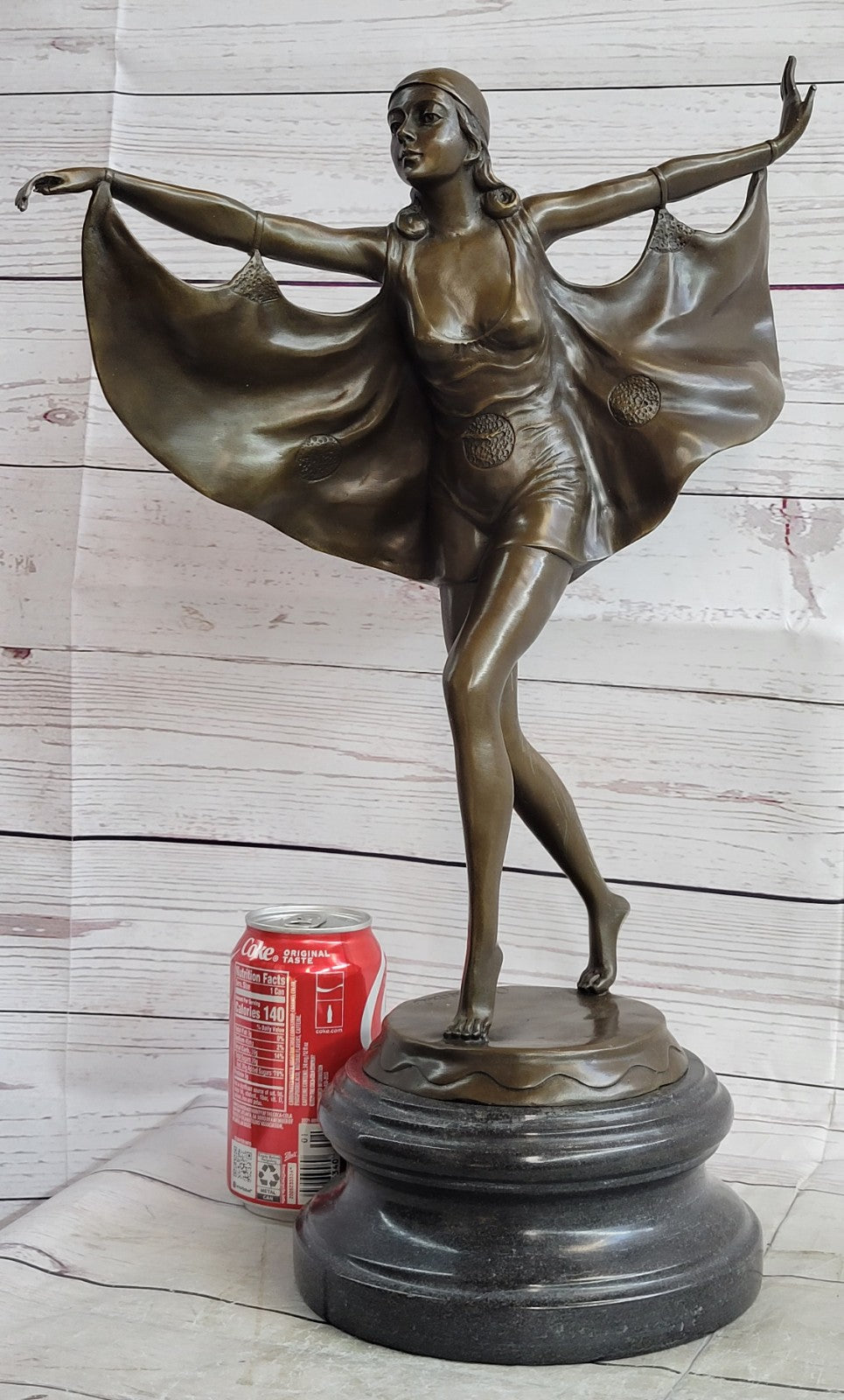 German Prof. Otto Poertzel (1876-1963) "Bat Dancer" Bronze Sculpture / Statue Art