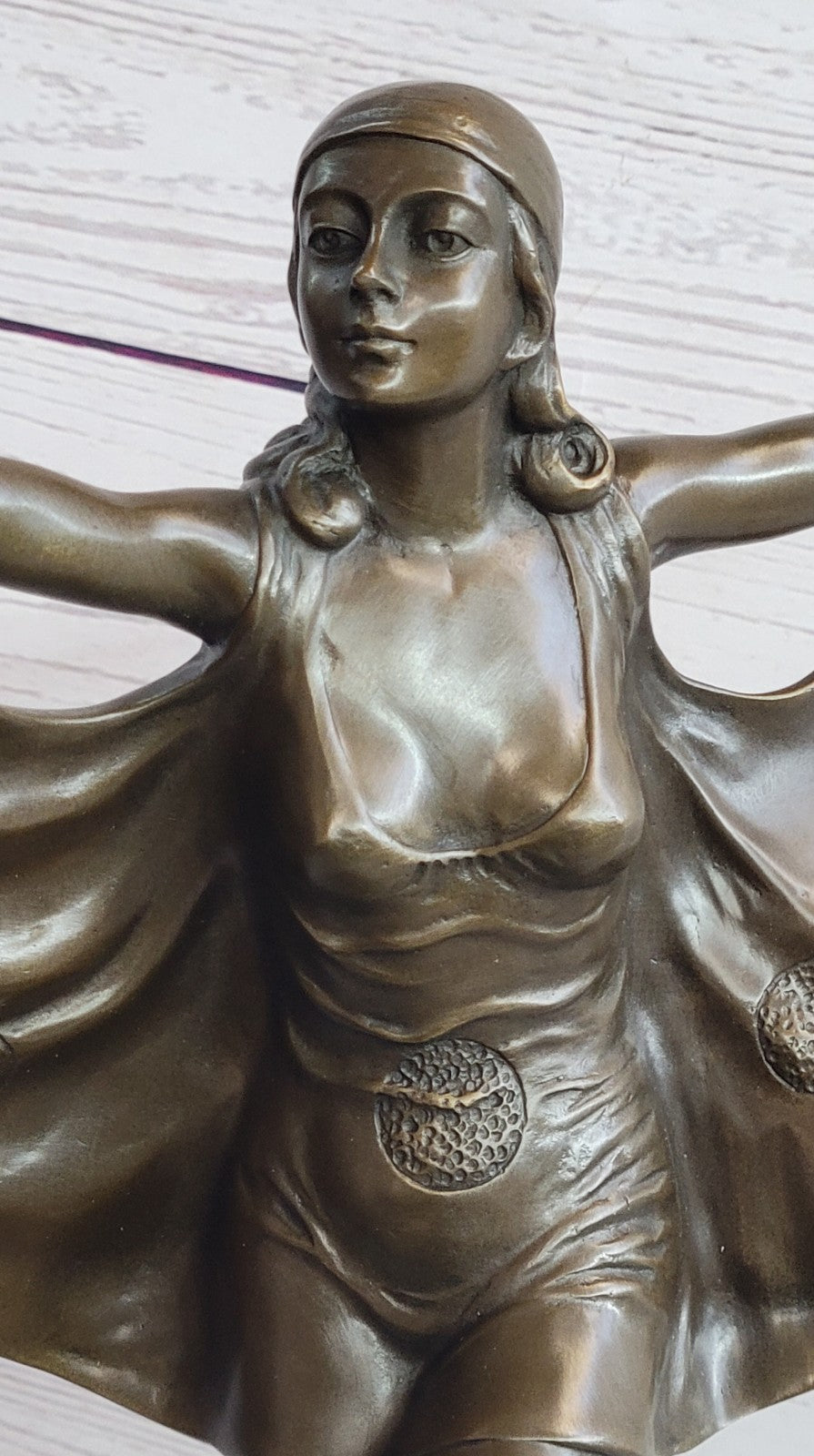 German Prof. Otto Poertzel (1876-1963) "Bat Dancer" Bronze Sculpture / Statue Art