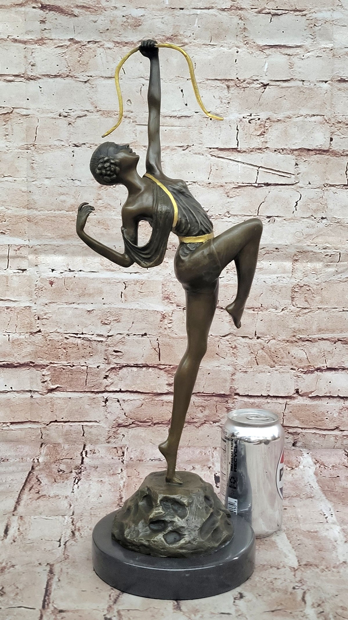Large Vintage Sculpture French "Le Faguays" Bronze Statue Goddess DIANA Nude