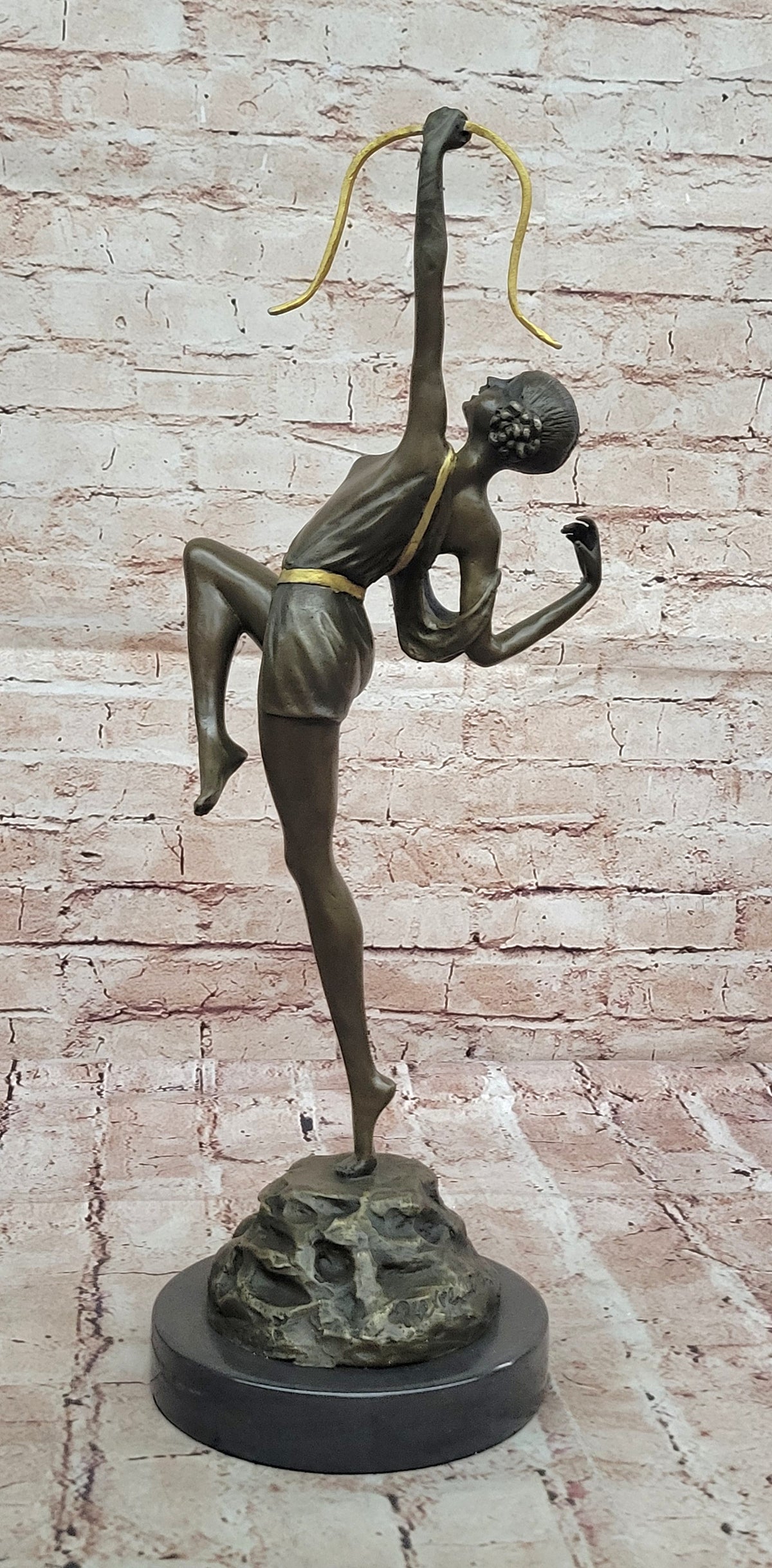 Large Vintage Sculpture French "Le Faguays" Bronze Statue Goddess DIANA Nude
