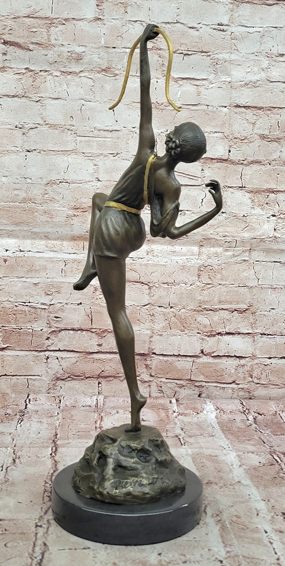 Large Vintage Sculpture French "Le Faguays" Bronze Statue Goddess DIANA Nude
