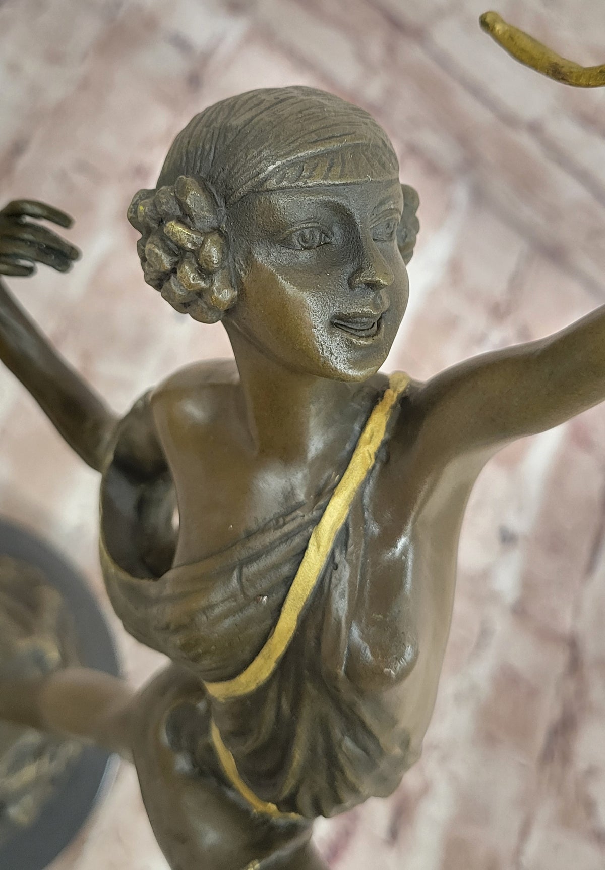 Large Vintage Sculpture French "Le Faguays" Bronze Statue Goddess DIANA Nude