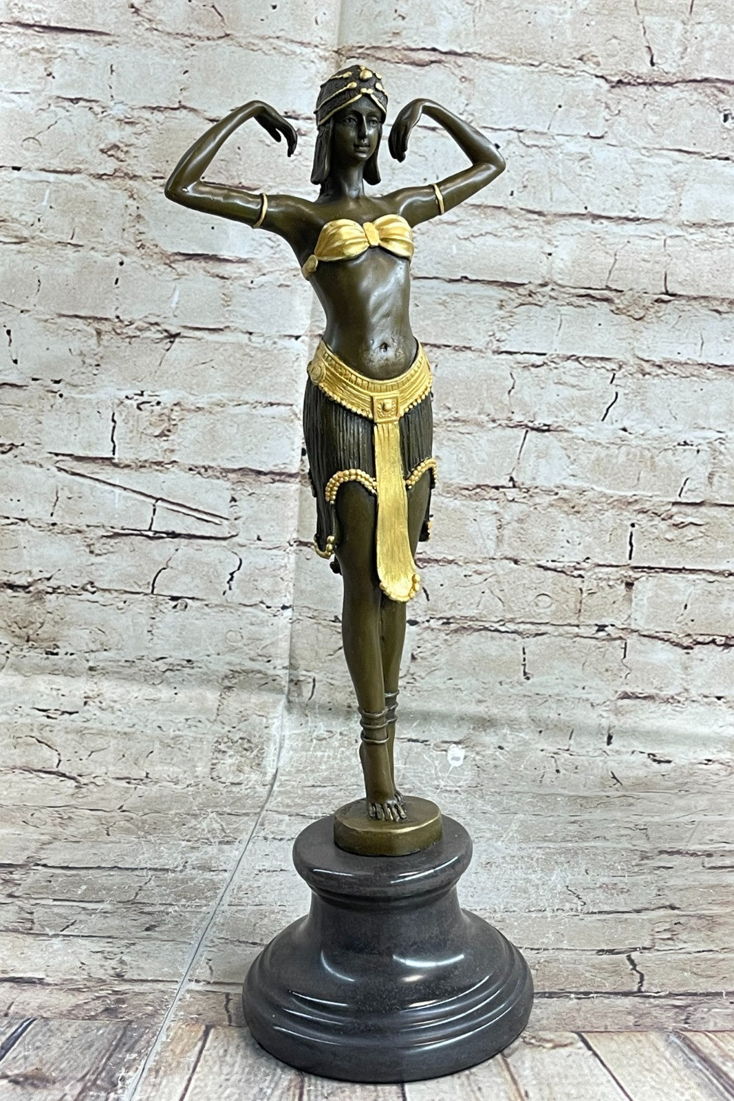 Art Nouveau Gilt Dancer on her toes by ~Chiparus~ Bronze Sculpture Statue
