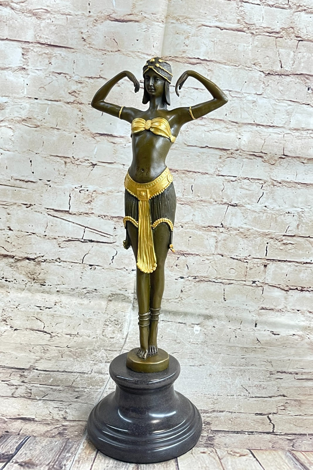 Art Nouveau Gilt Dancer on her toes by ~Chiparus~ Bronze Sculpture Statue