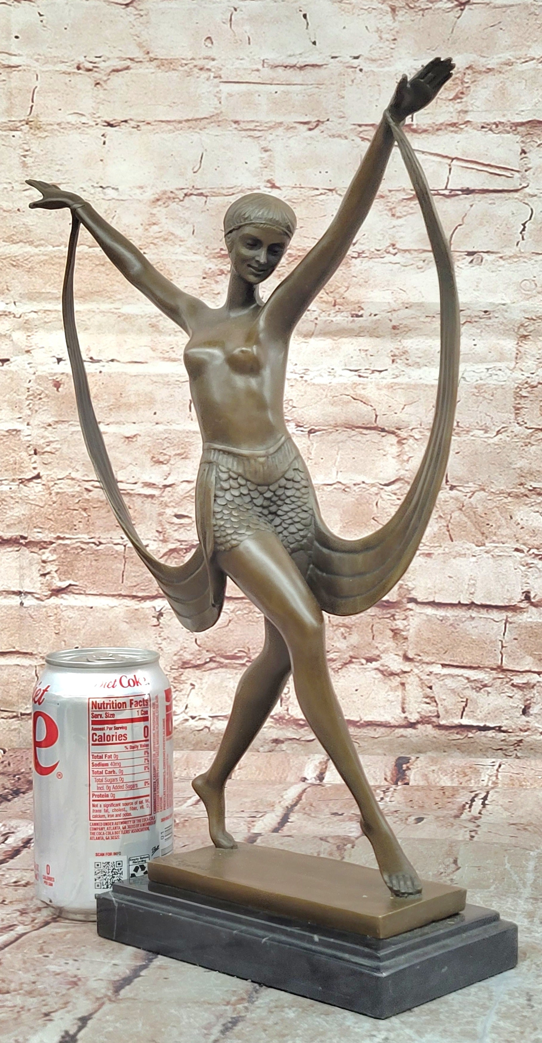 Bronze Sculpture Dance Dancer Dancing Trophy Hand Made Statue by Fayral Deal