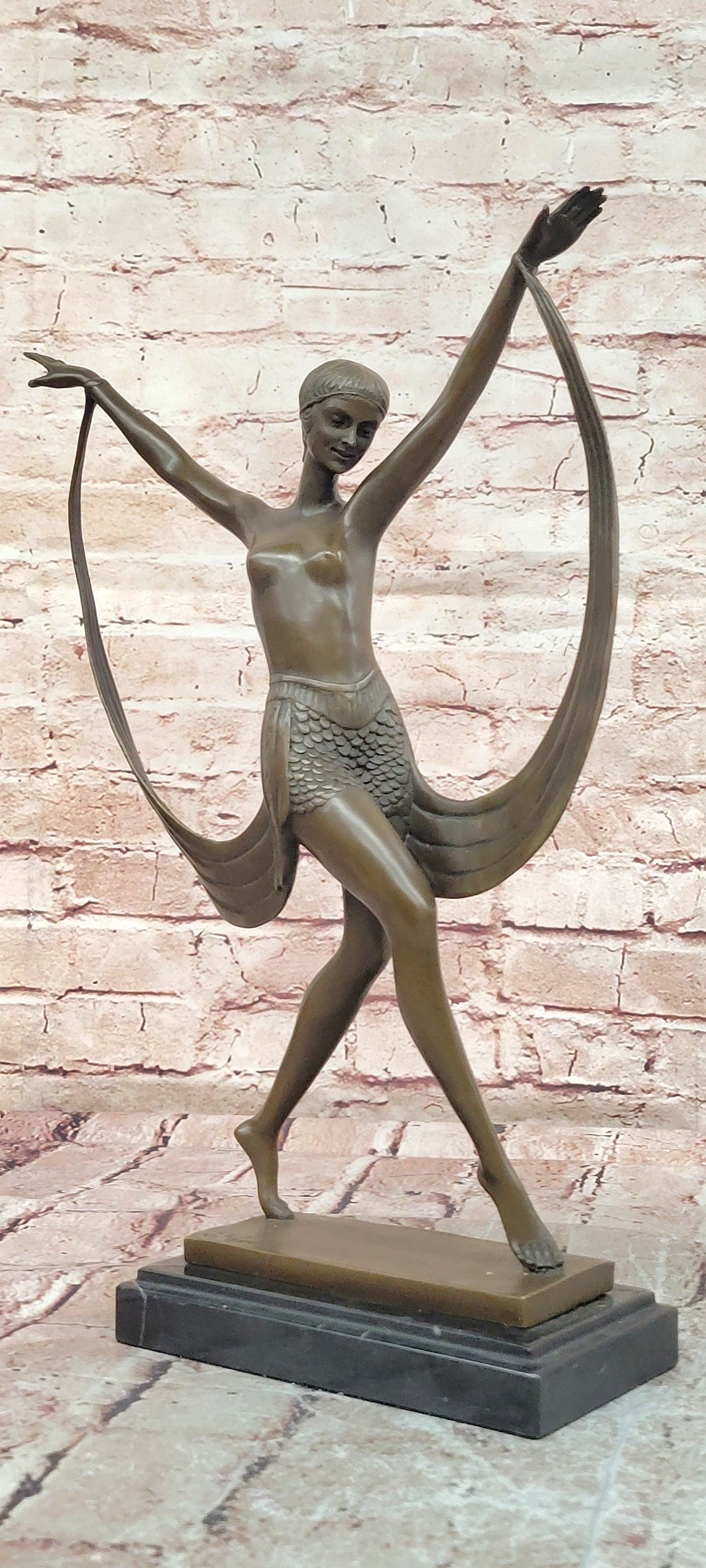 Bronze Sculpture Dance Dancer Dancing Trophy Hand Made Statue by Fayral Deal