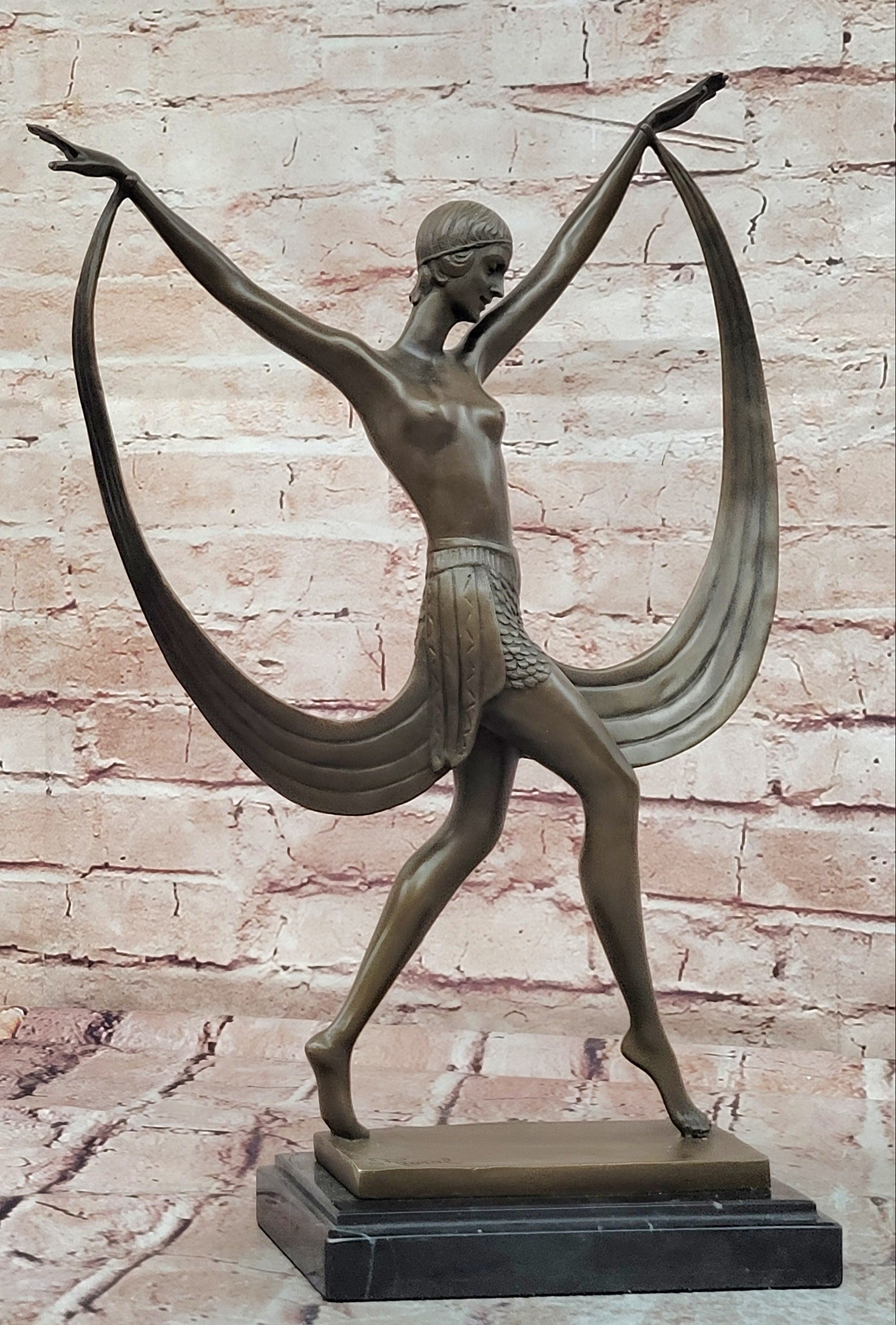 Bronze Sculpture Dance Dancer Dancing Trophy Hand Made Statue by Fayral Deal