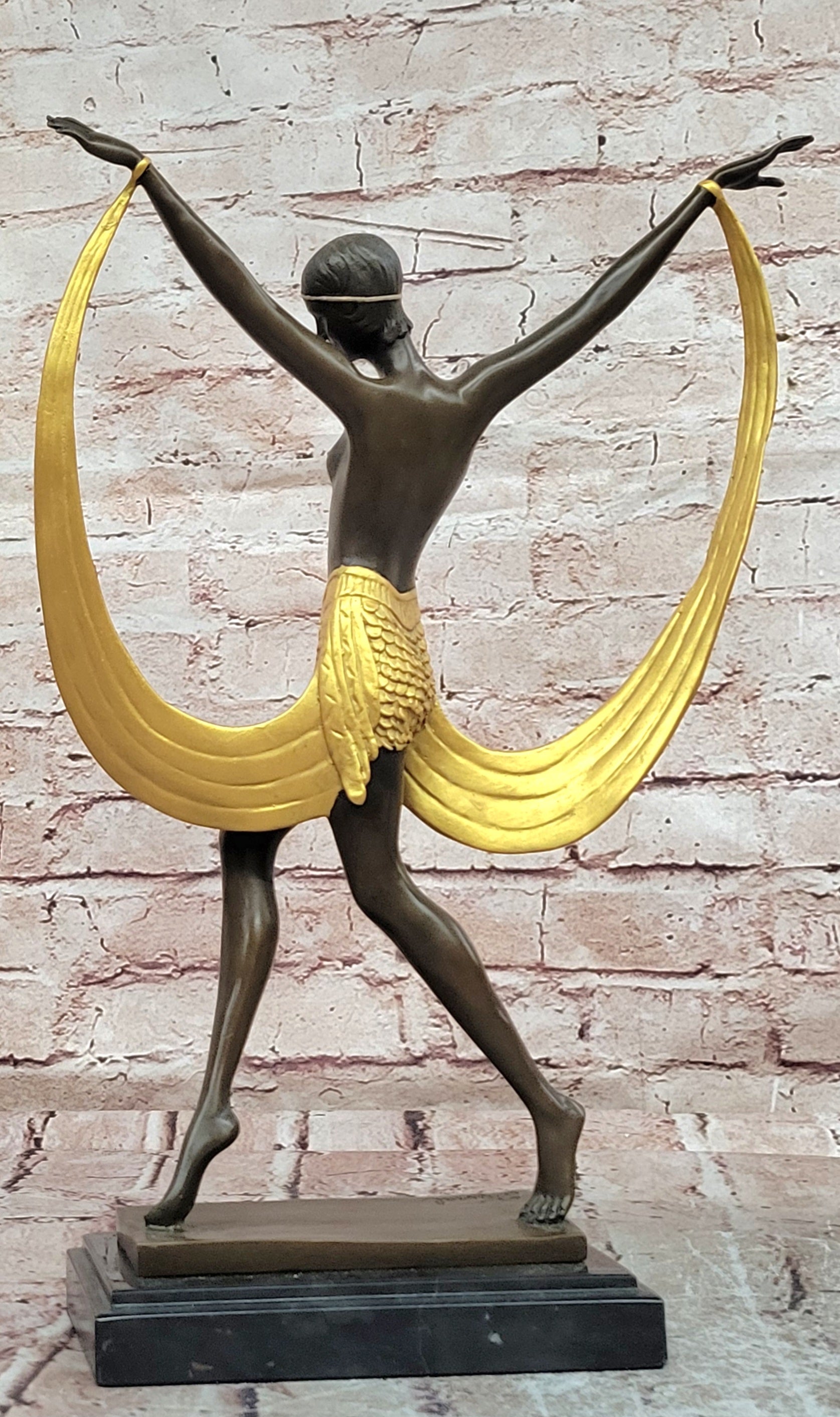 Hot Cast Bronze Nude Dancer Figurine Faguays Style Art Deco Collectible Artwork
