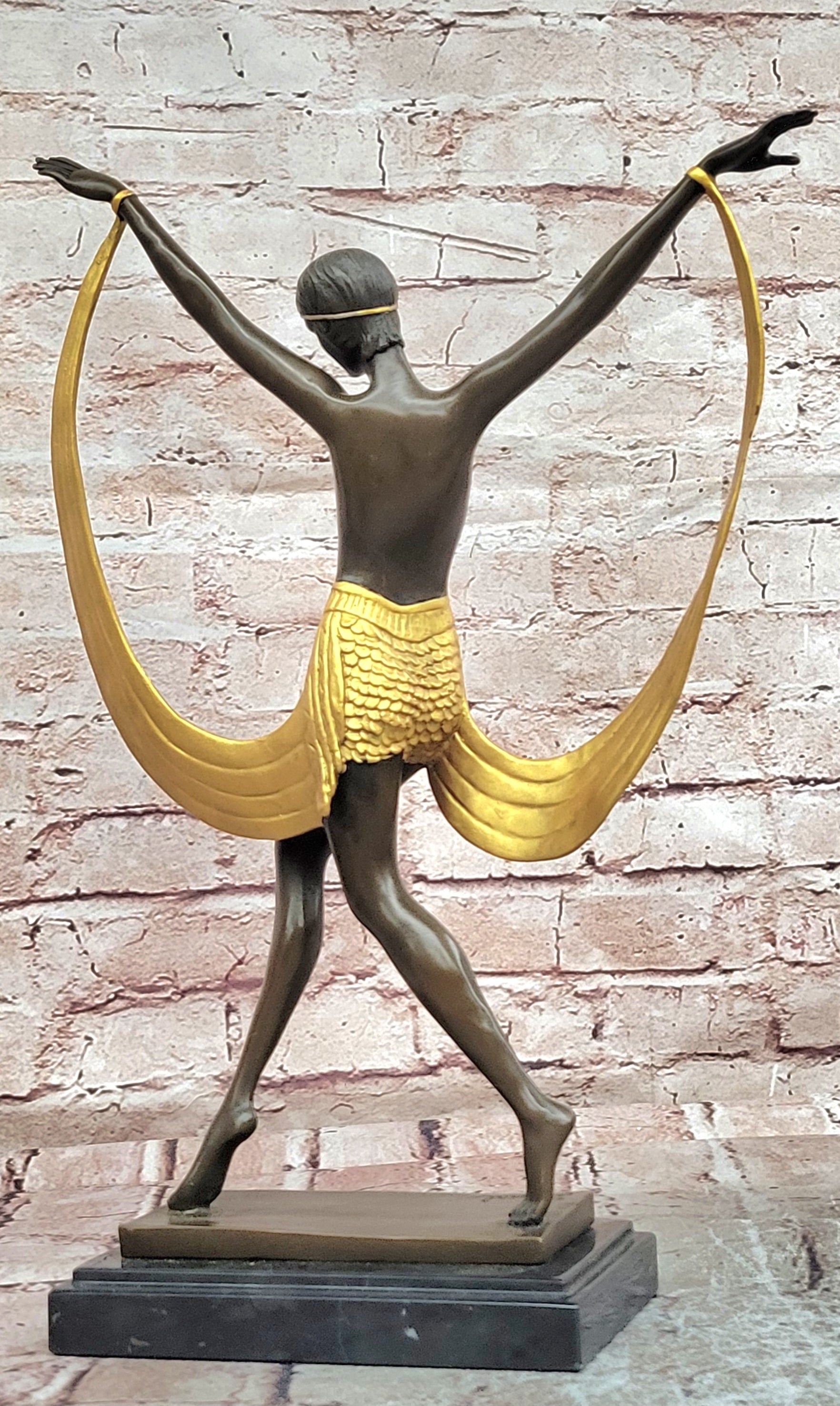 Hot Cast Bronze Nude Dancer Figurine Faguays Style Art Deco Collectible Artwork