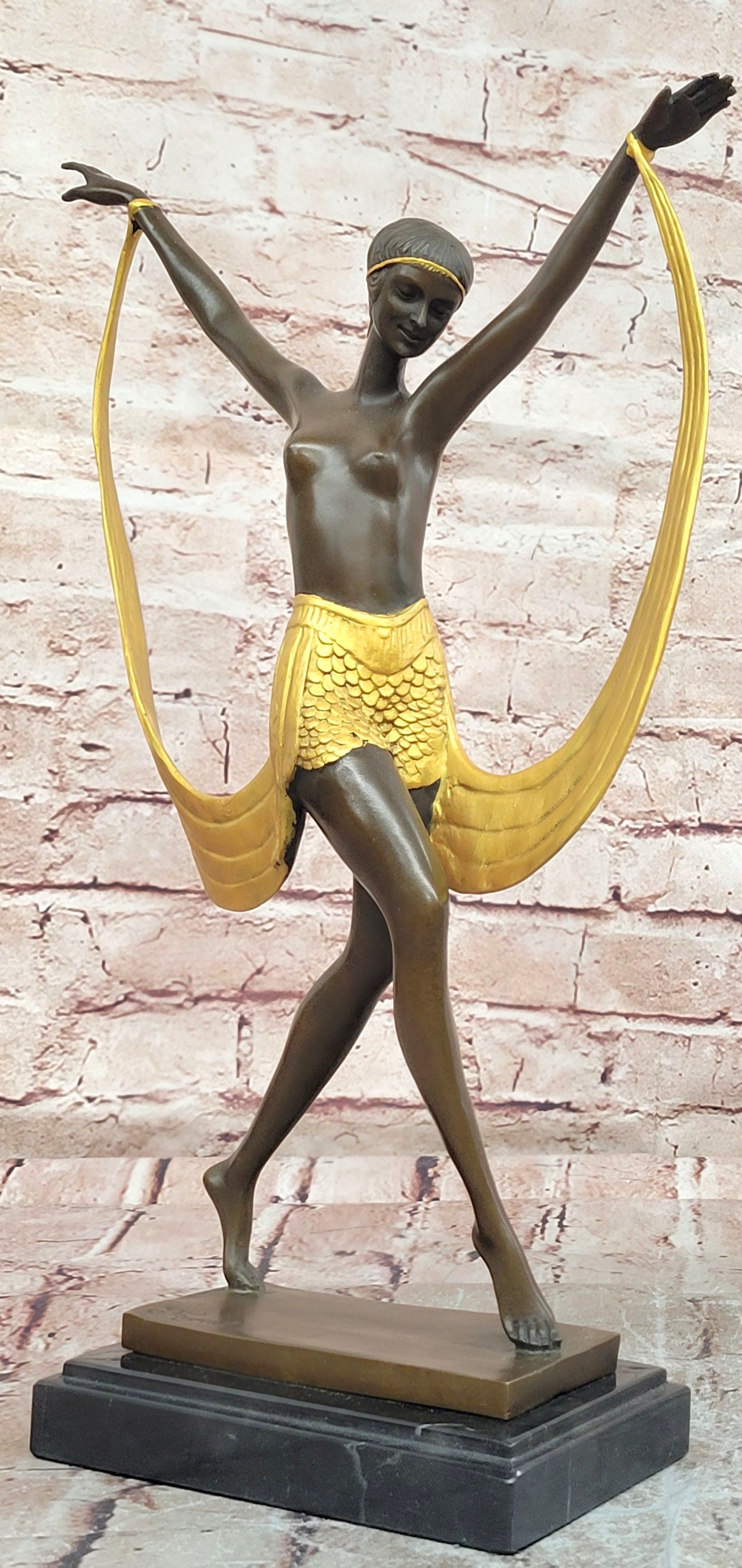 Hot Cast Bronze Nude Dancer Figurine Faguays Style Art Deco Collectible Artwork