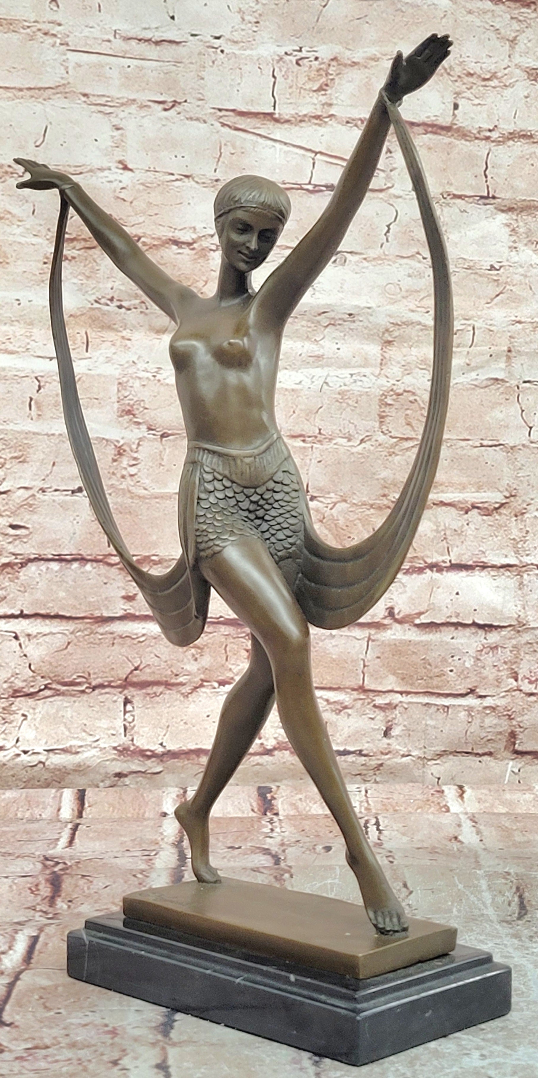 Bronze Sculpture Dance Dancer Dancing Trophy Hand Made Statue by Fayral Deal