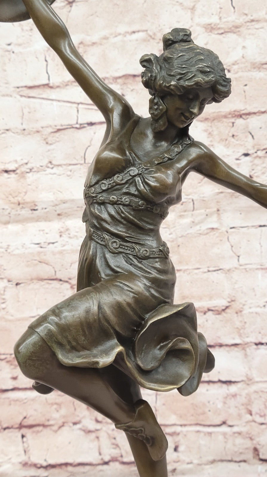 Sensational Oriental Dancer Bronze Sculpture | Claire Colinet Artwork, Musician Lady Figurine