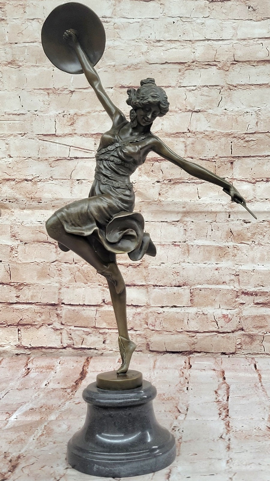 Sensational Oriental Dancer Bronze Sculpture | Claire Colinet Artwork, Musician Lady Figurine