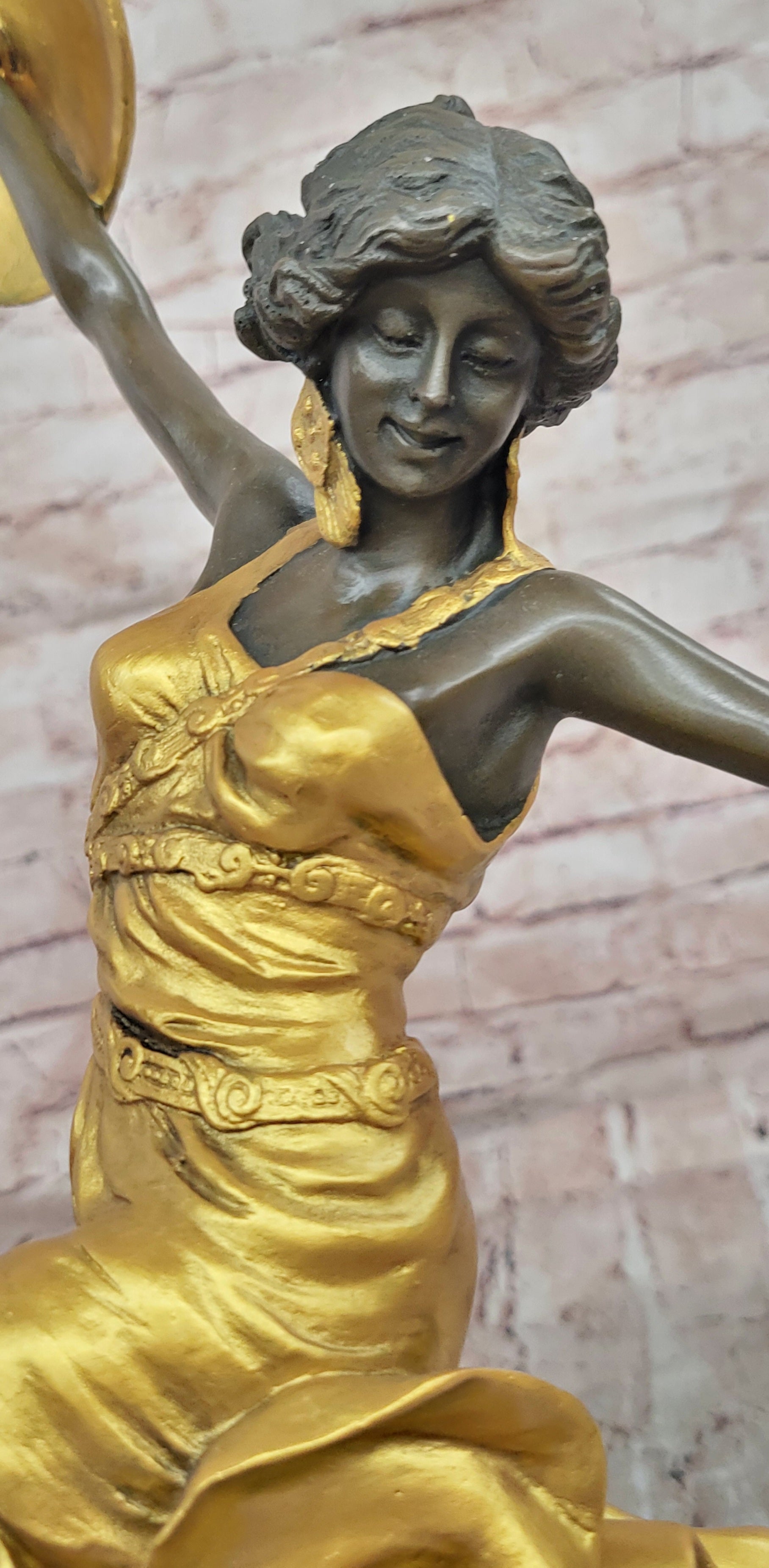 C.J. Colinet Gilt Bronze Dancer Sculpture Art Nouveau Fine Art Figurine Hot Cast