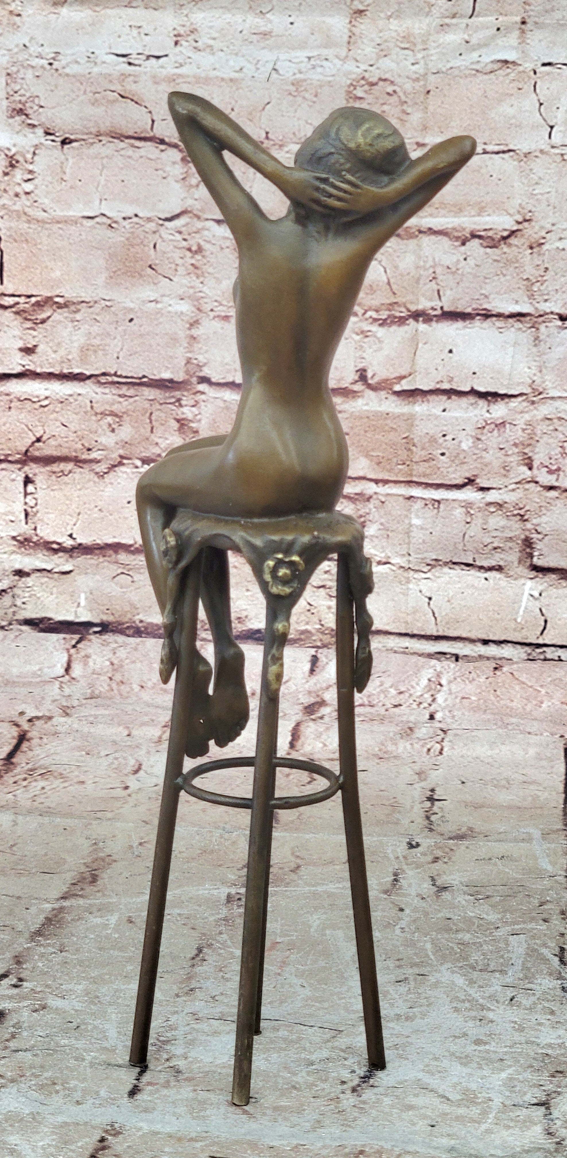 Art Deco/Nouveau Hot Cast Naked Lady Bronze Masterpiece Home Office Decor Figure