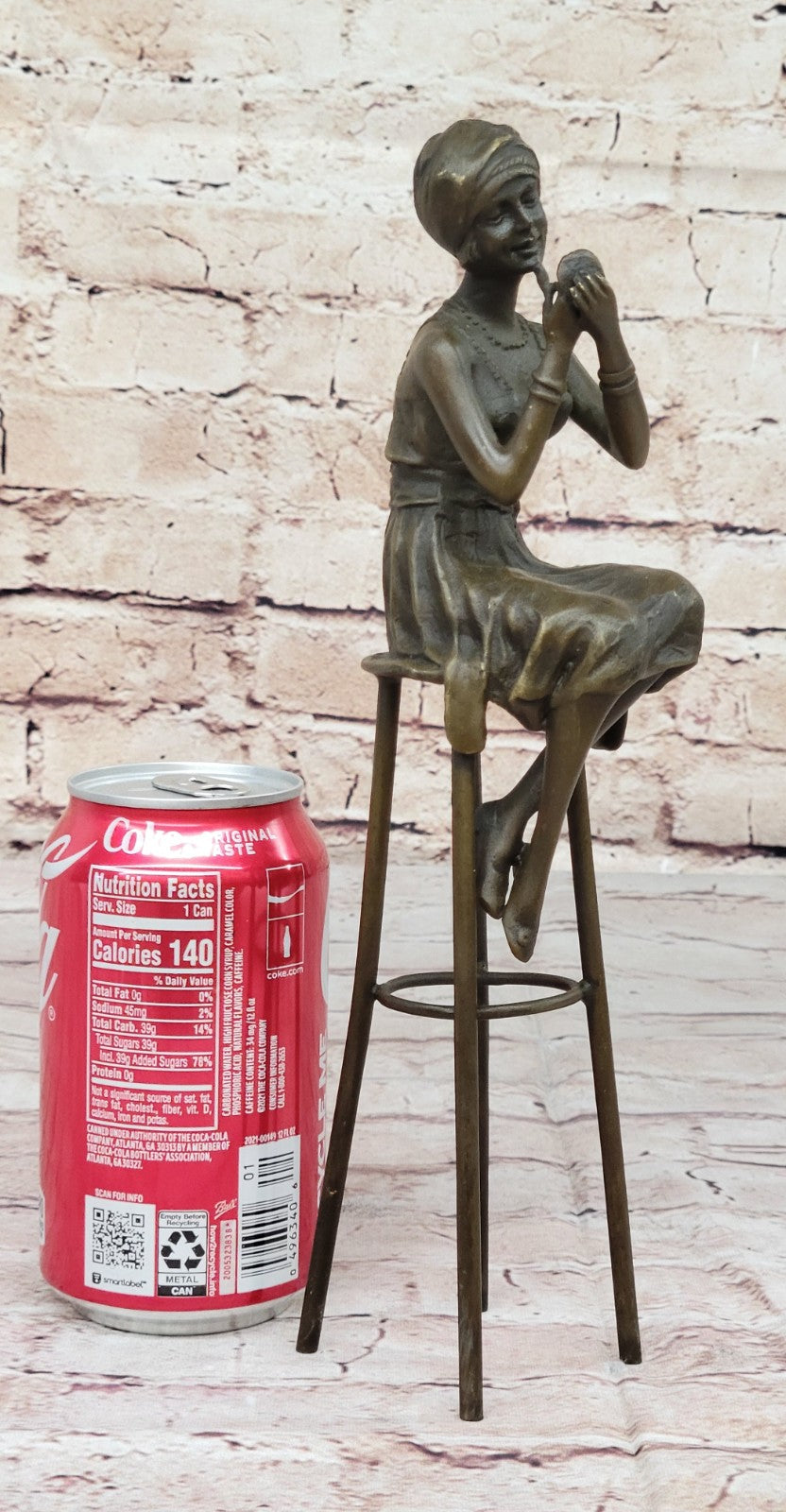 100% Real Bronze Lady on Chair by Romanian Artist Chiparus Figurine Figure Sale