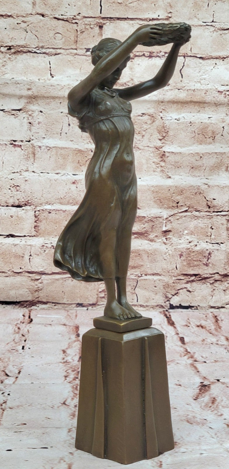 European Vienna Girl Bronze Sculpture Hot Cast Detailed Statue Figurine Figure