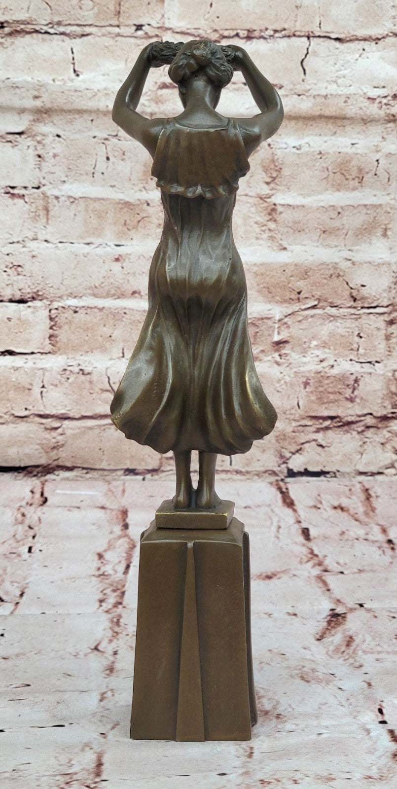 European Vienna Girl Bronze Sculpture Hot Cast Detailed Statue Figurine Figure