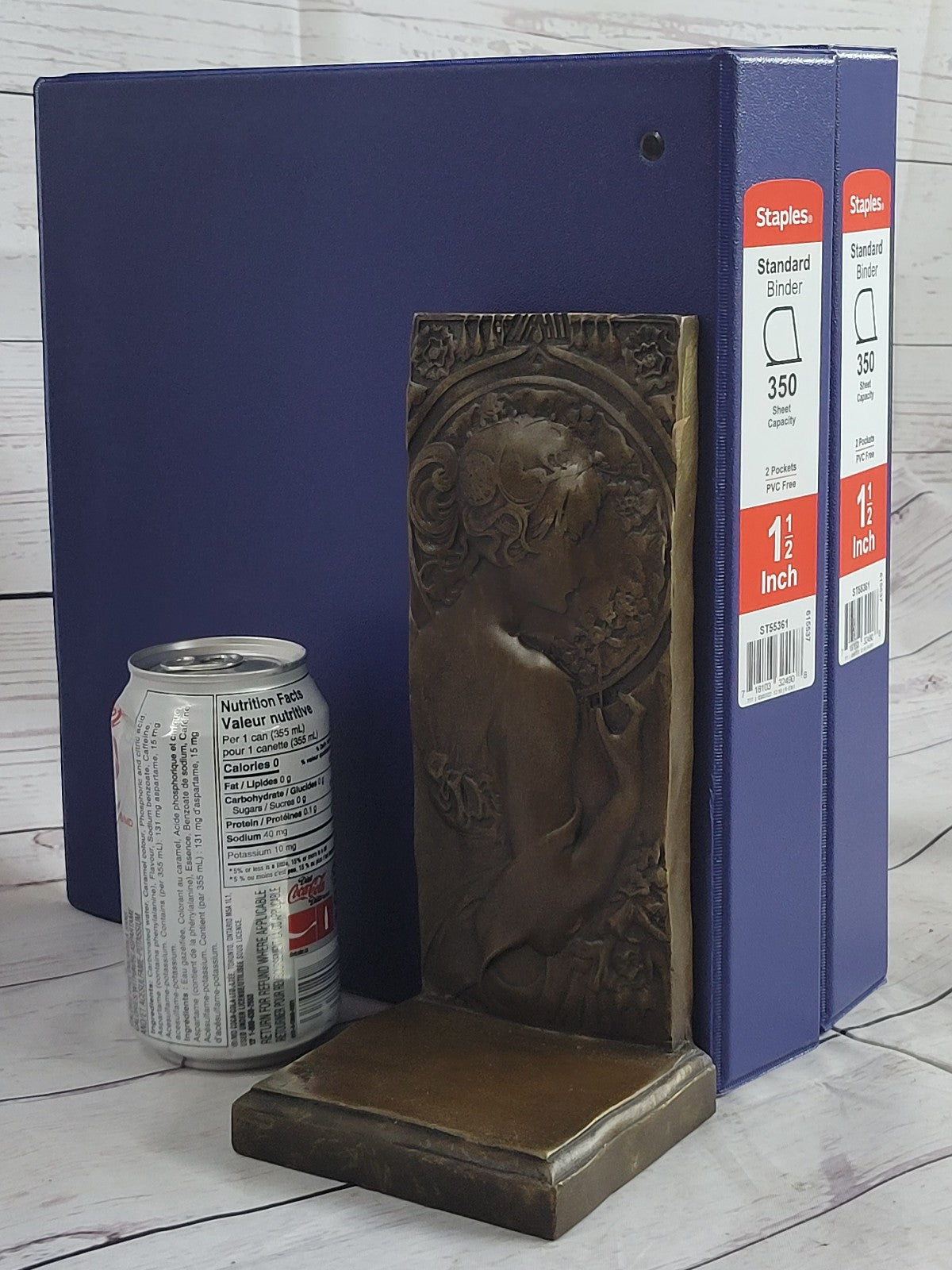 Signed Original Large Bas Relief Plaque Woman Face Bronze Sculpture Statue Decor