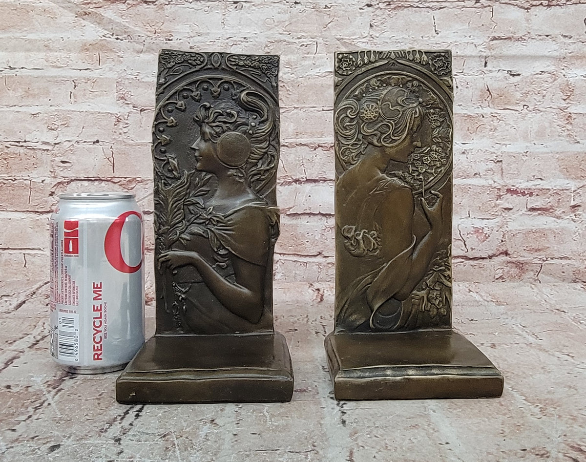 Signed Original Large Bas Relief Plaque Woman Face Bronze Sculpture Statue Decor
