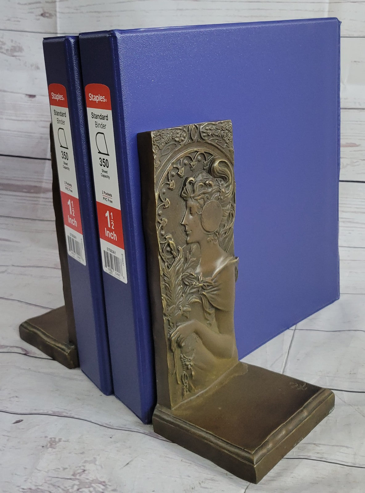 Signed Original Large Bas Relief Plaque Woman Face Bronze Sculpture Statue Decor