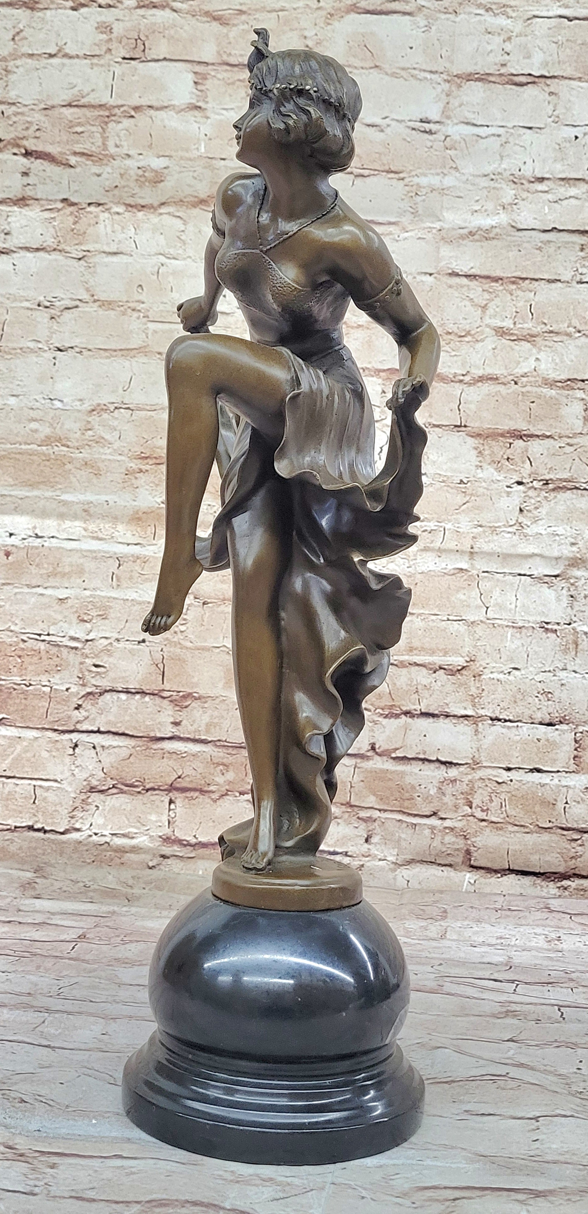 FRENCH, ART NOUVEAU LARGE BRONZE STATUE After GORY, GYPSY GIRL. HOT CAST FIGURE