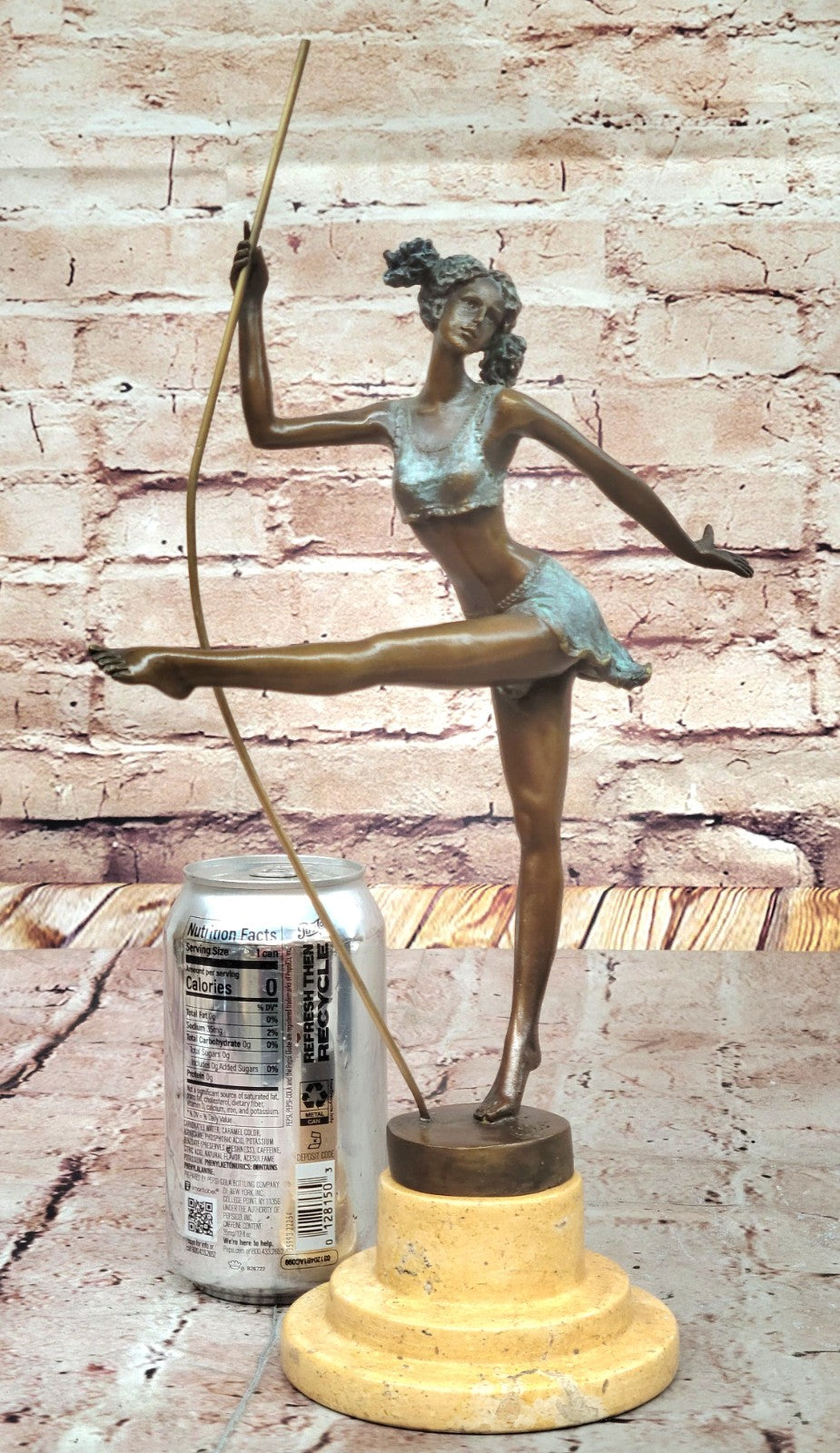 Signed Milo Bronze Acrobat Gymnast Sculpture Sport Statue Marble Base