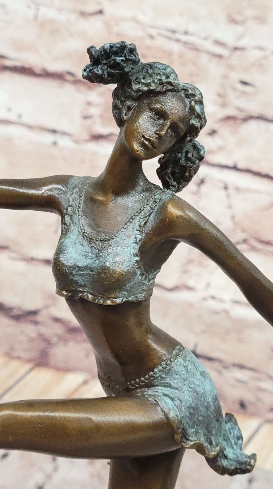 Signed Milo Bronze Acrobat Gymnast Sculpture Sport Statue Marble Base