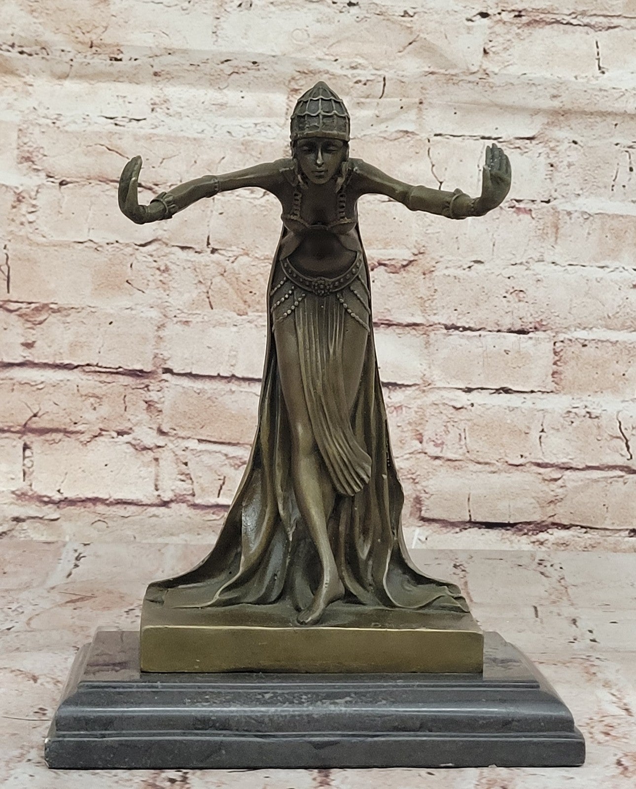 CHIPARUS SPANISH GYPSY DANCER BRONZE SCULPTURE FIGURINE ART DECO NOUVEAU MARBLE