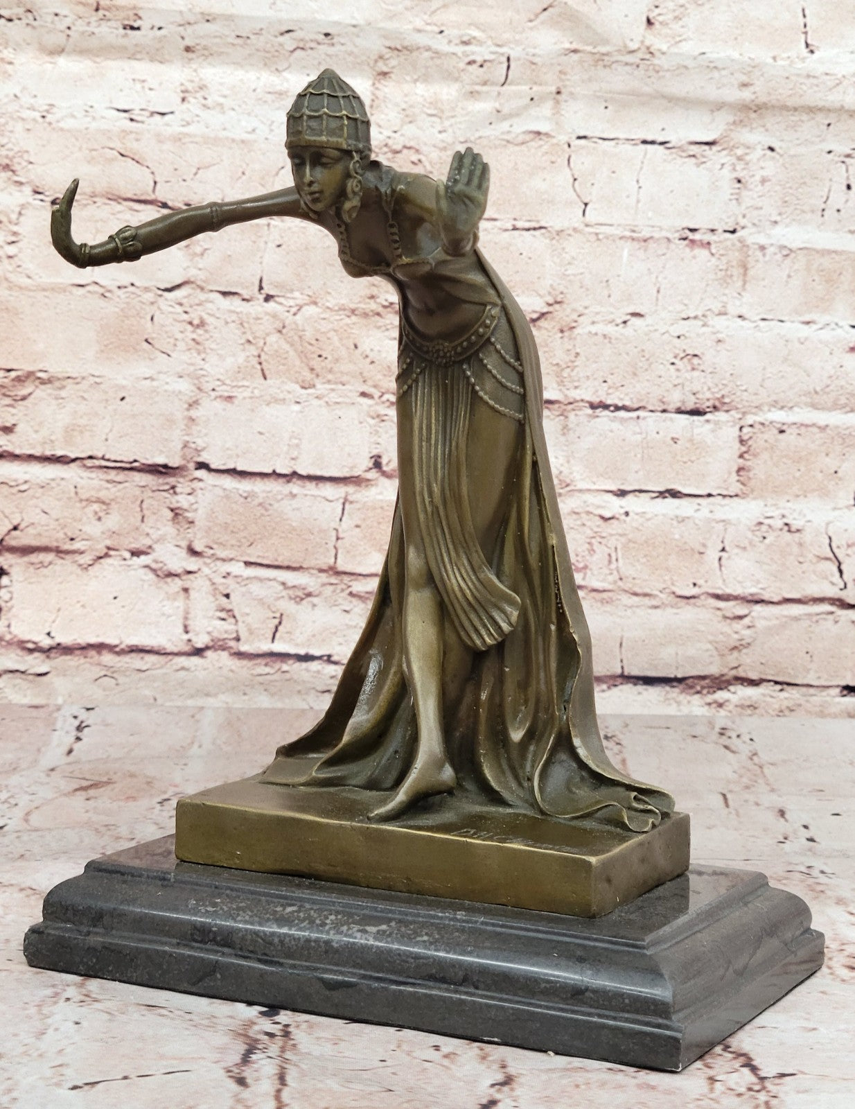 CHIPARUS SPANISH GYPSY DANCER BRONZE SCULPTURE FIGURINE ART DECO NOUVEAU MARBLE