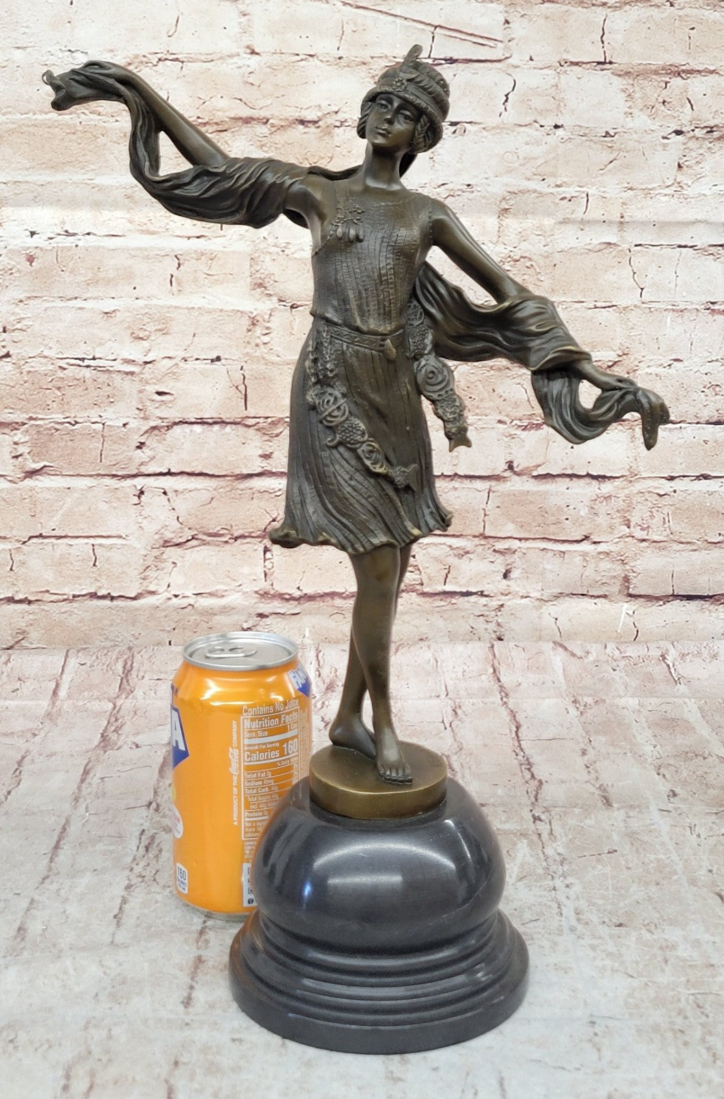 Art Nouveau/Deco Gorgeous 1940 Dancer Bronze Sculpture Marble Base Statue