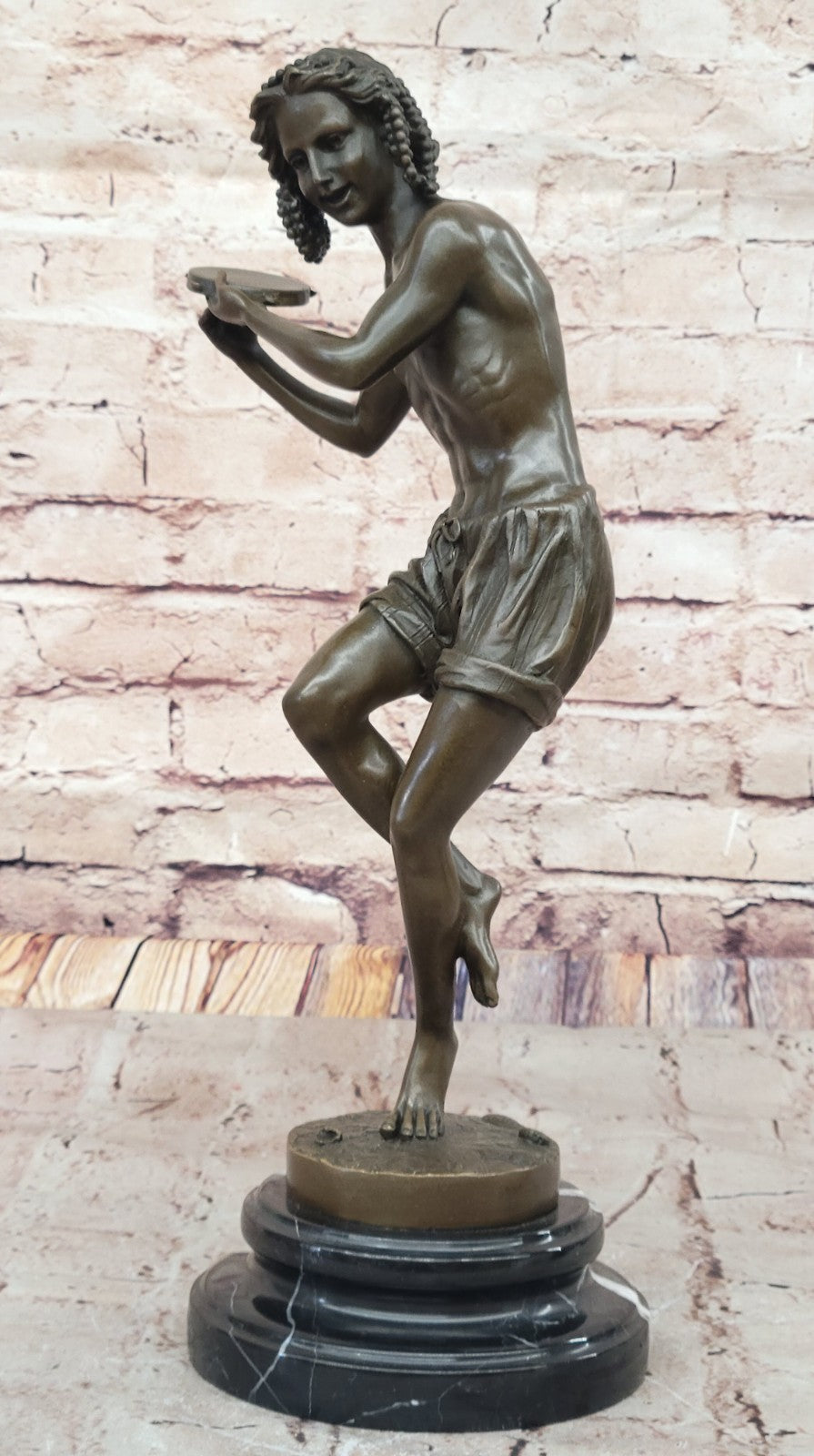 Handcrafted bronze sculpture SALE Youth Dancing Duret Francois Signed