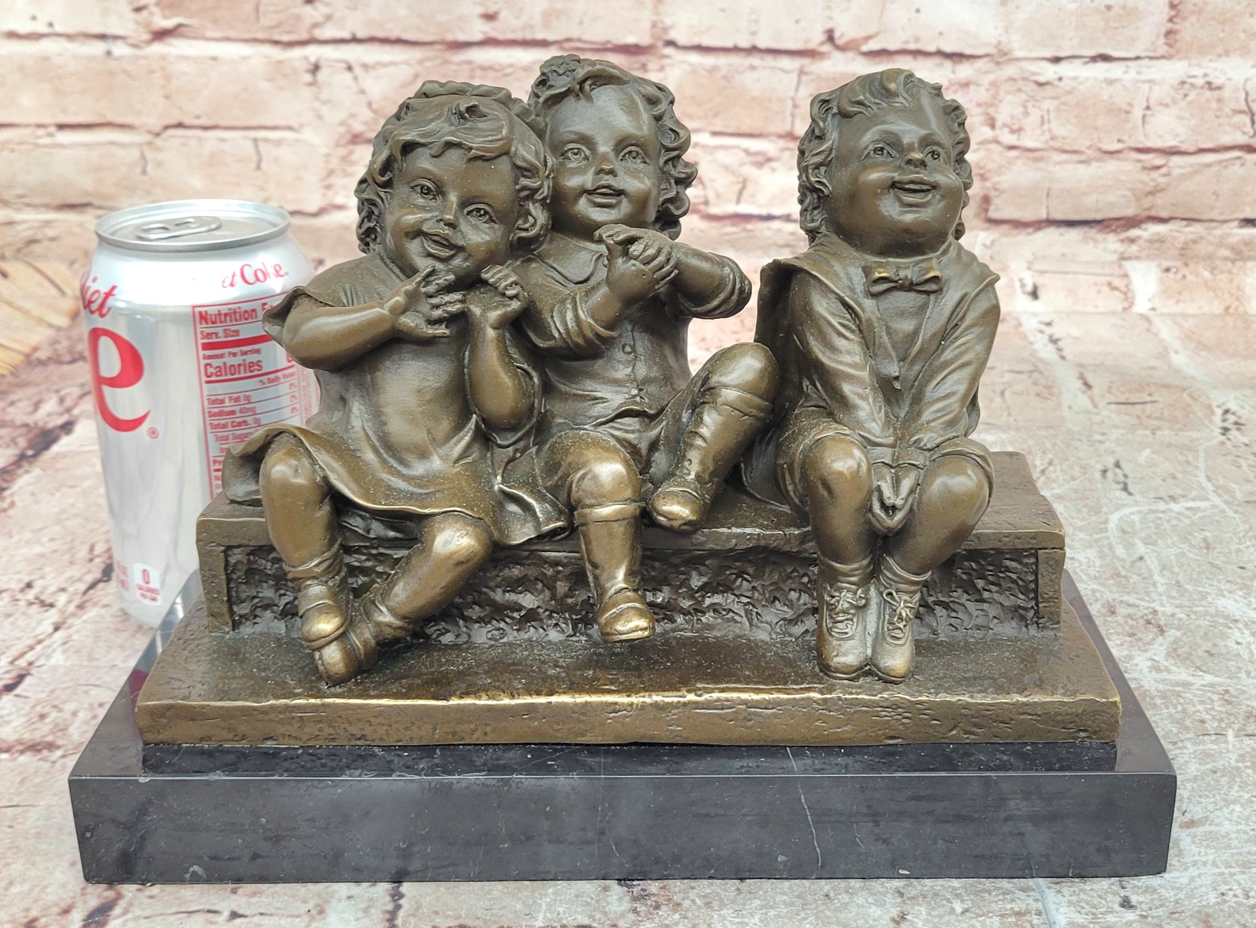 Watching Something” Bronze Sculpture Three Children by Juan Clara Fine Art Statue