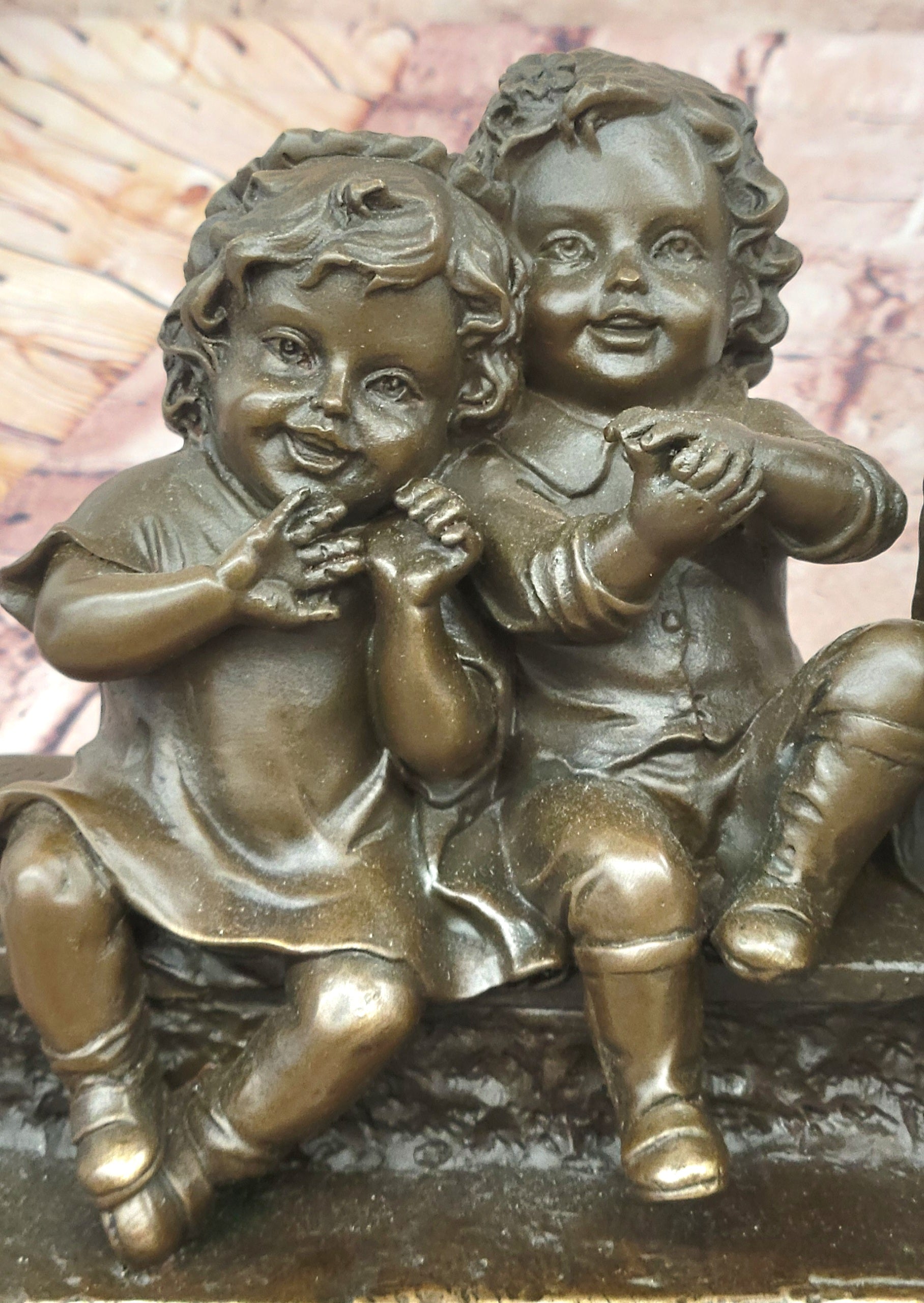 Watching Something” Bronze Sculpture Three Children by Juan Clara Fine Art Statue