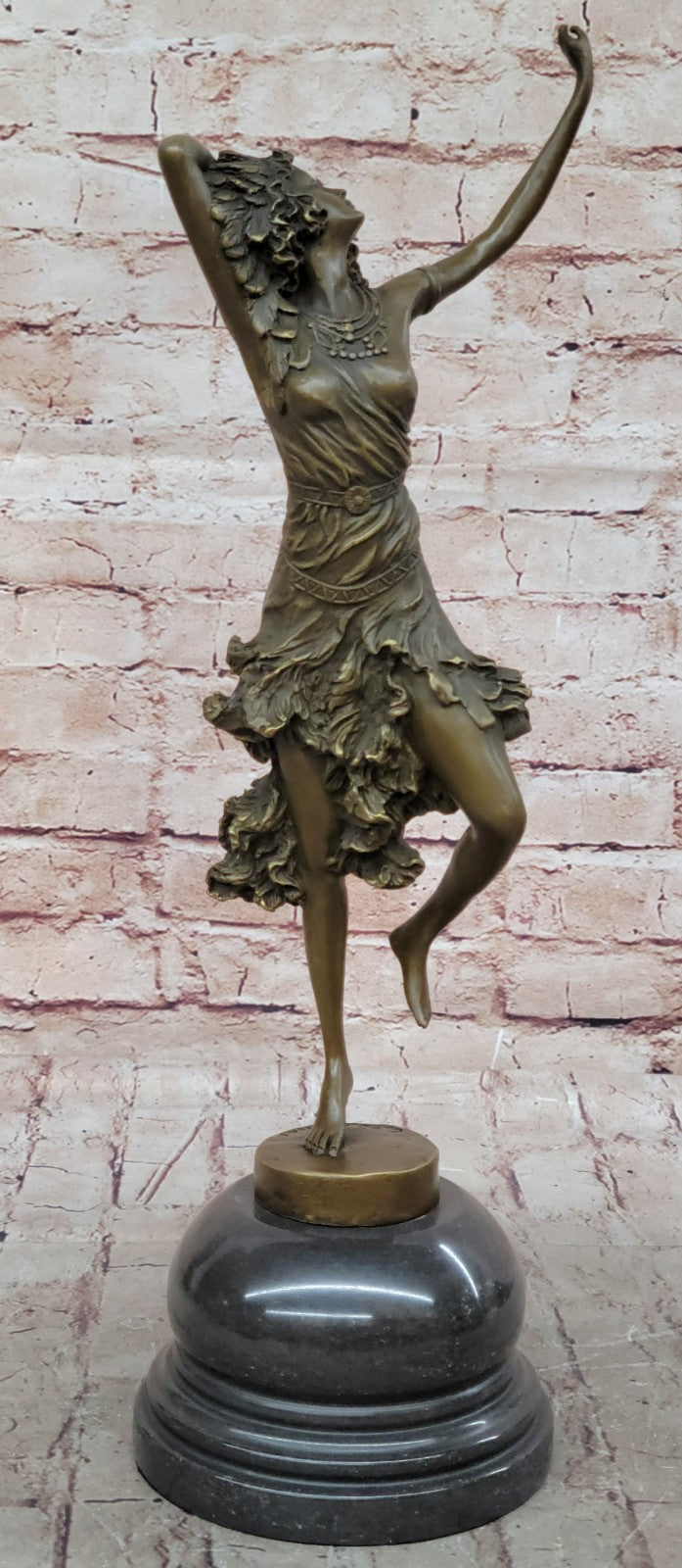 100% Solid Bronze Egyptian Dancer Sculpture Outdoor/Indoor Statue Figure