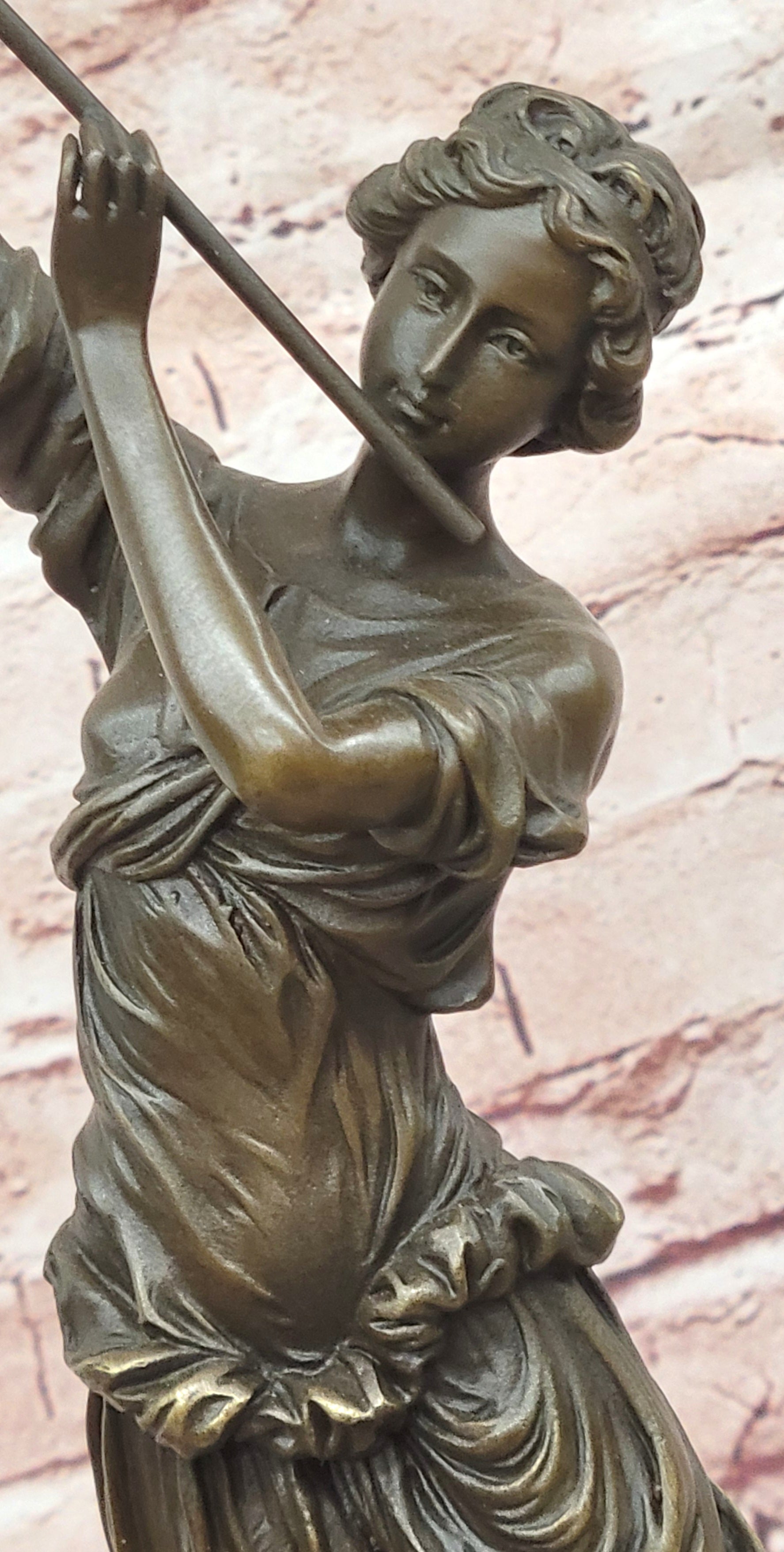 Handcrafted Museum Quality Classic Artwork Flue Player Bronze Sculpture Decor