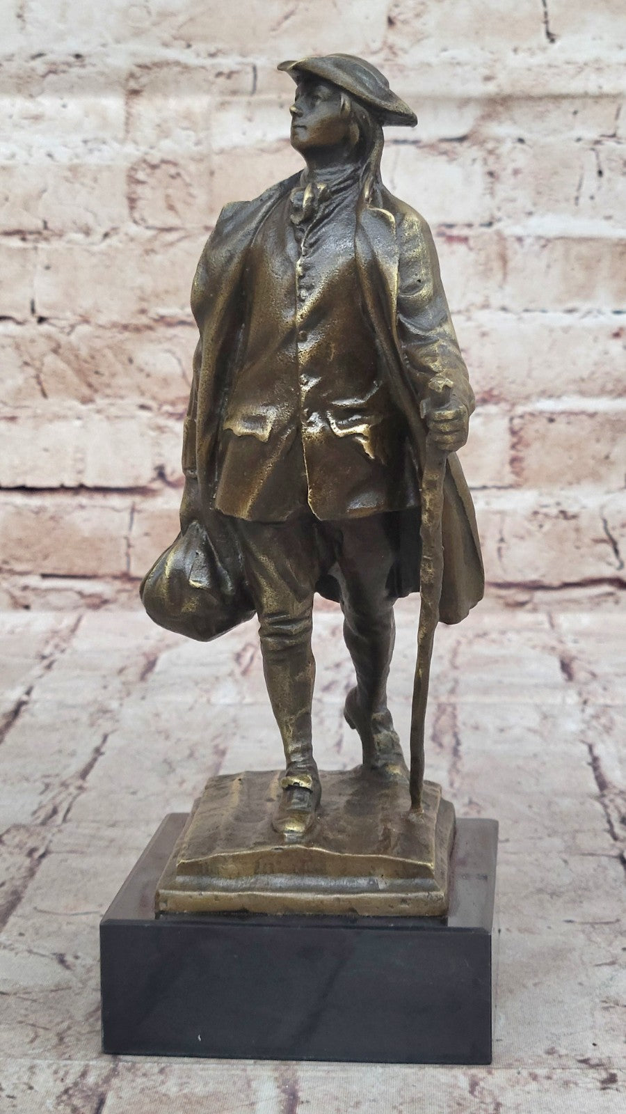 Collectible Young Benjamin Franklin American Home Office Decor Bronze Statue