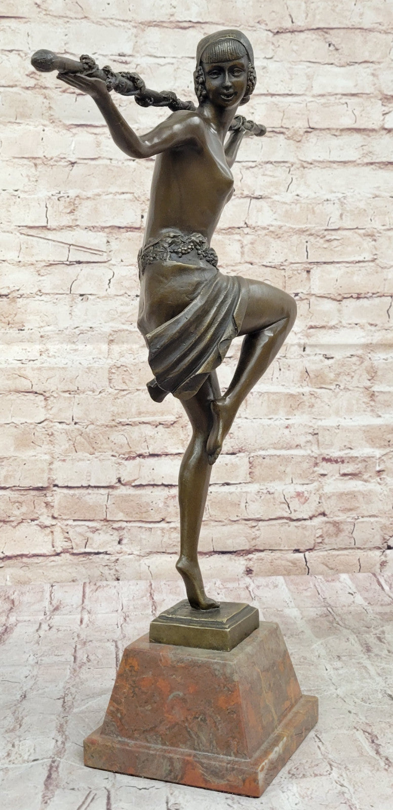 Fine Art Hand Made Statue - Pierre Le Faguays "Dancer of Thyrsus" Bronze Sculpture