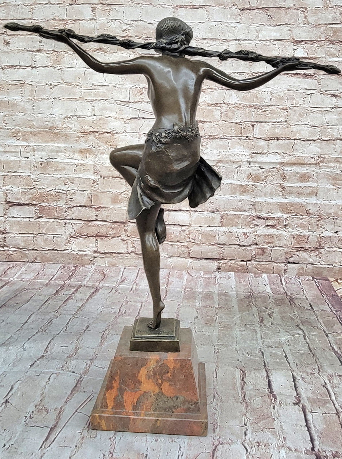 Fine Art Hand Made Statue - Pierre Le Faguays "Dancer of Thyrsus" Bronze Sculpture