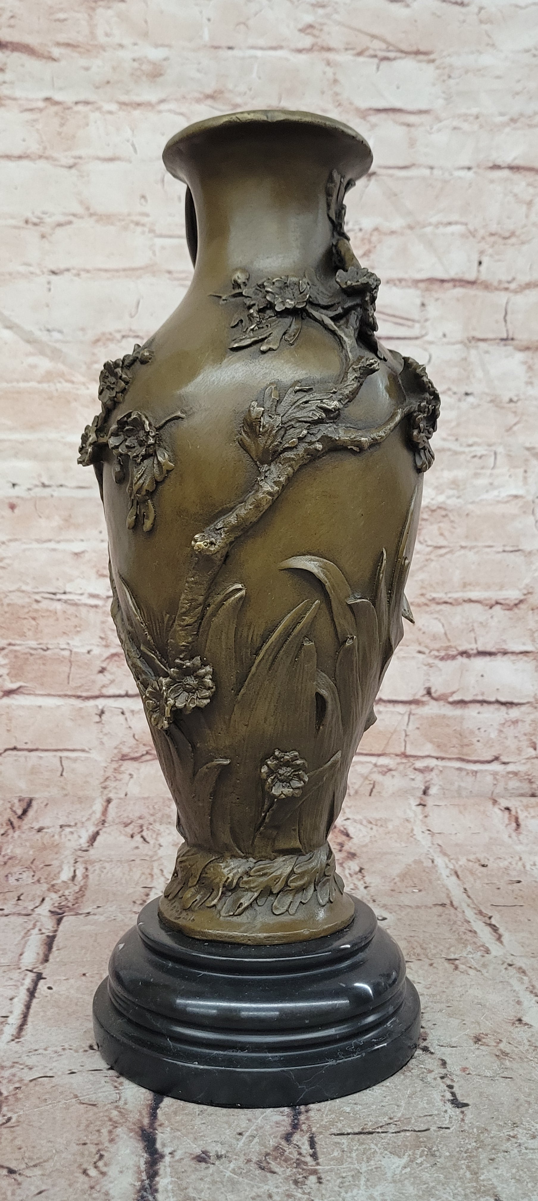 Nude naked female girl figurine statue vase Planter Mantel Decor Bronze Figurine