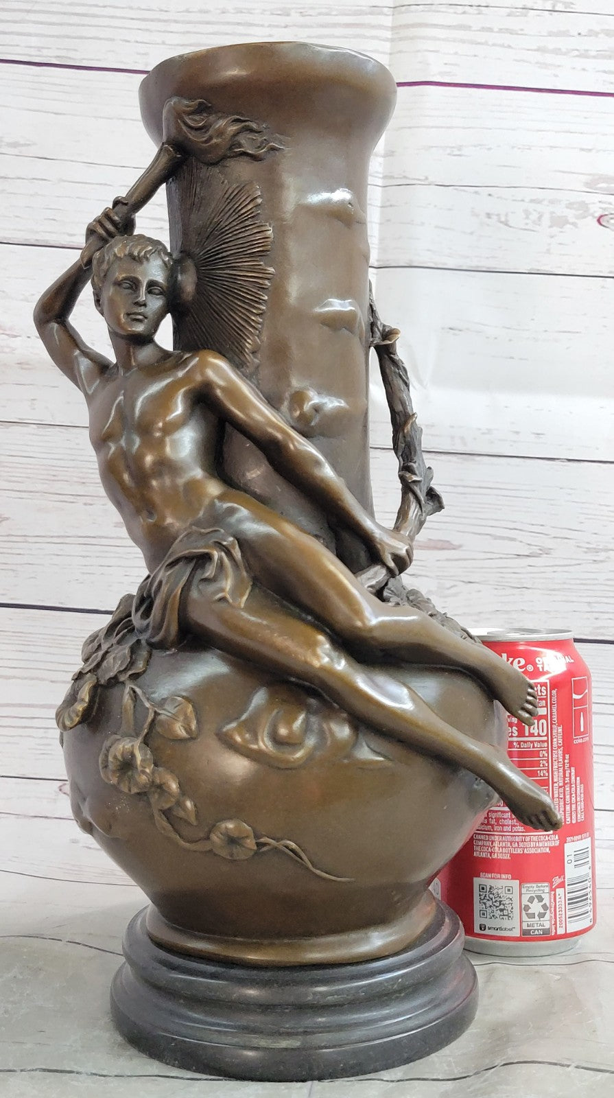Bronze Sculpture Nude Male Vase Gay Interest Hot Cast Home Office Decoration