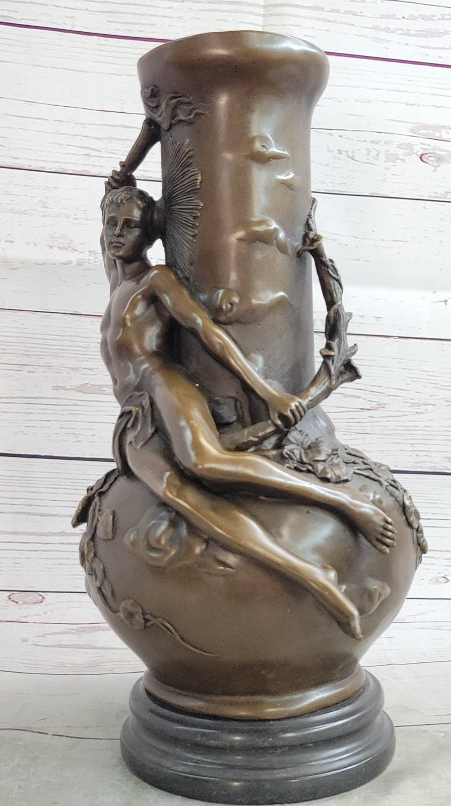 Bronze Sculpture Nude Male Vase Gay Interest Hot Cast Home Office Decoration