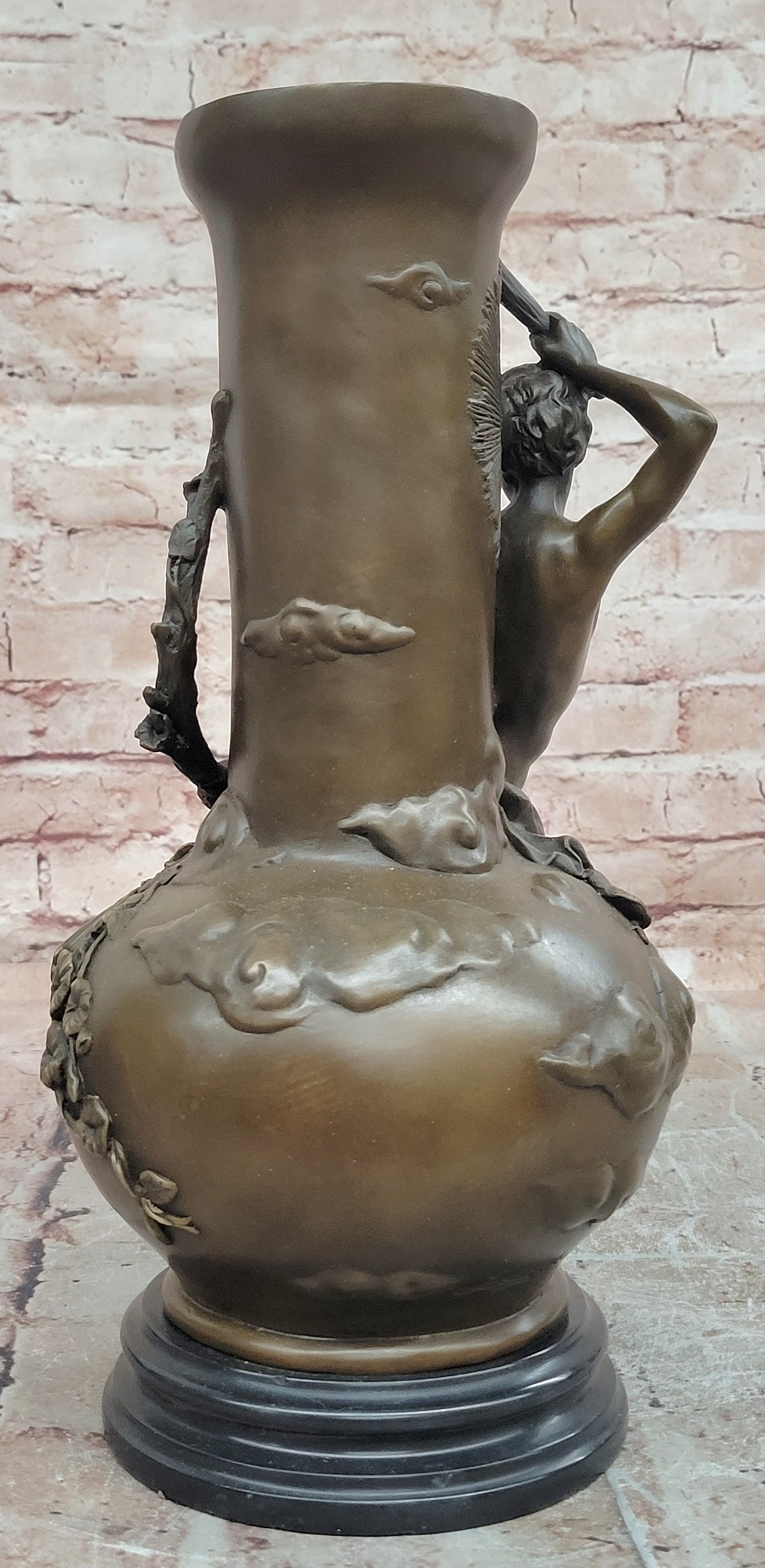Bronze Sculpture Nude Male Vase Gay Interest Hot Cast Home Office Decoration