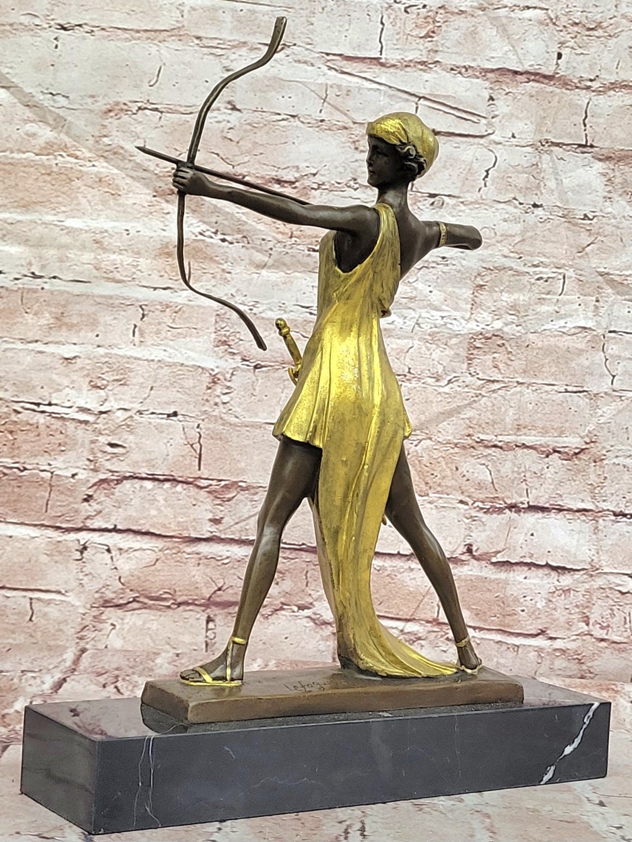 Le Faguays Bronze Artemis Sculpture Diana Goddess of Hunt Collectible Art Statue