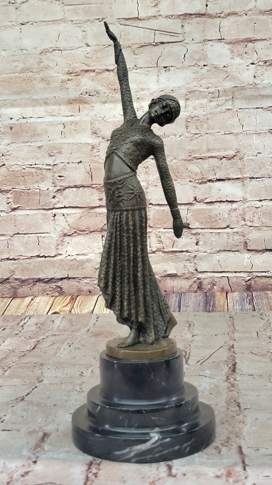 Bronze Statue **DEAL** Signed Demetre Chiparus Elegant Standing Dance Sculpture