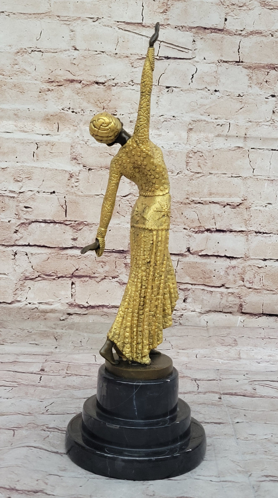 Elegant Pose Dancer by Chiparus Lost Wax Bronze Masterpiece Handmade Figurine