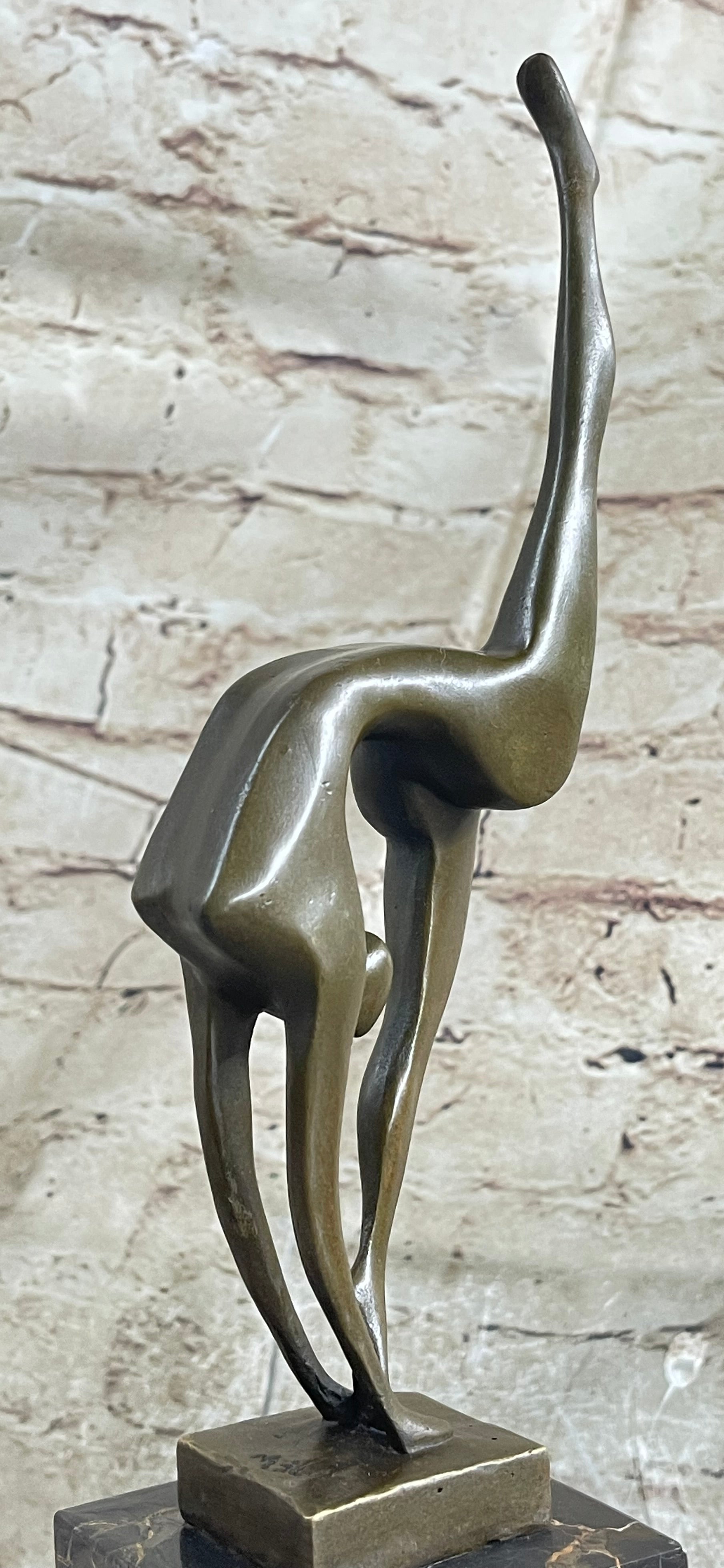 Abstract Modern Art Abstract Brown Patina Ballerina Figurine Bronze Sculpture NR