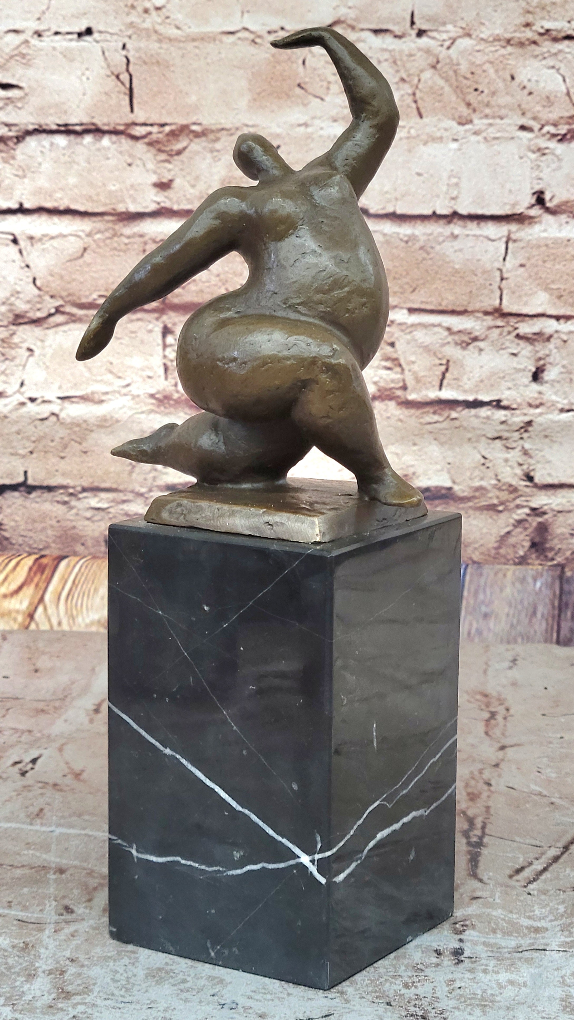 MILO Bronze Sculpture EUROPEAN BRONZE FINERY Mid Century Abstract FIGURAL MODERN