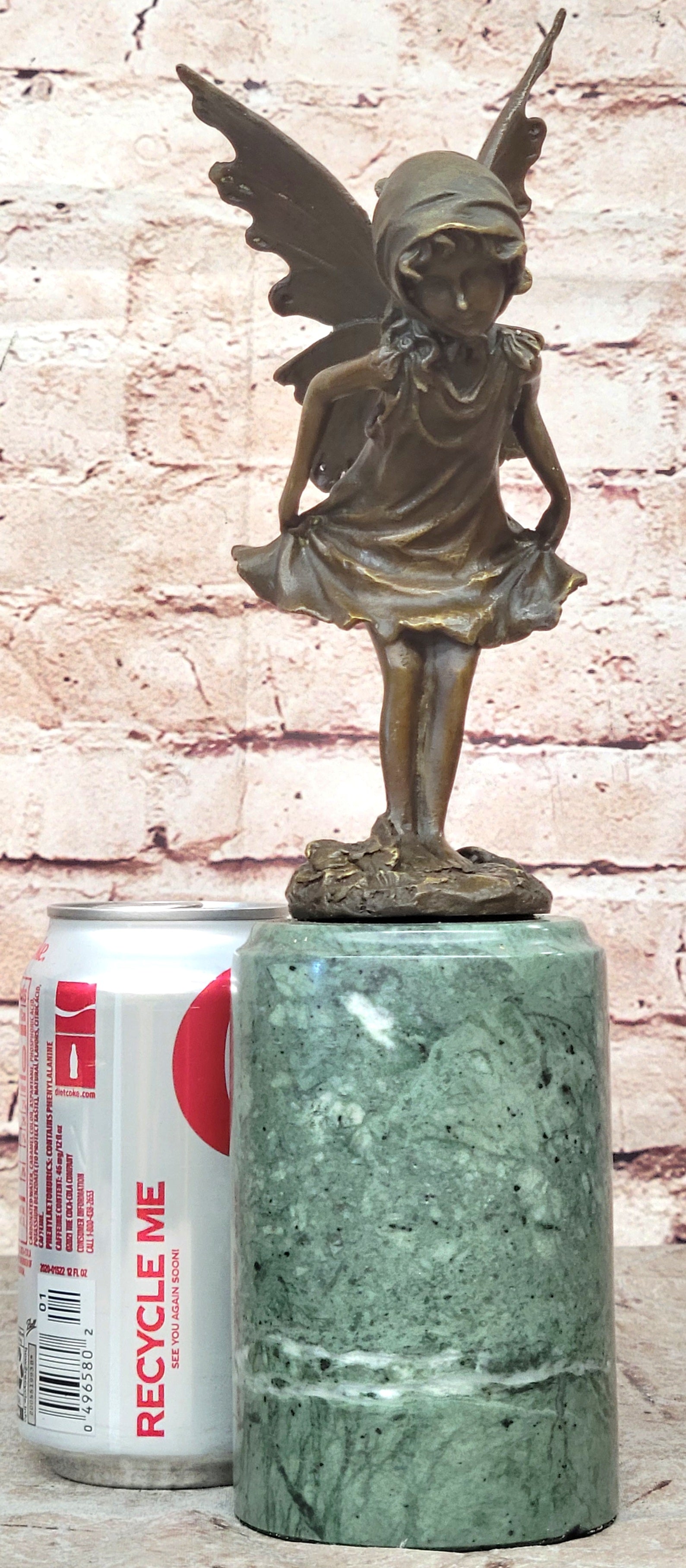 Butterfly Angel Little Girl Vintage Bronze Signed Original Miguel Lopez Sculpture